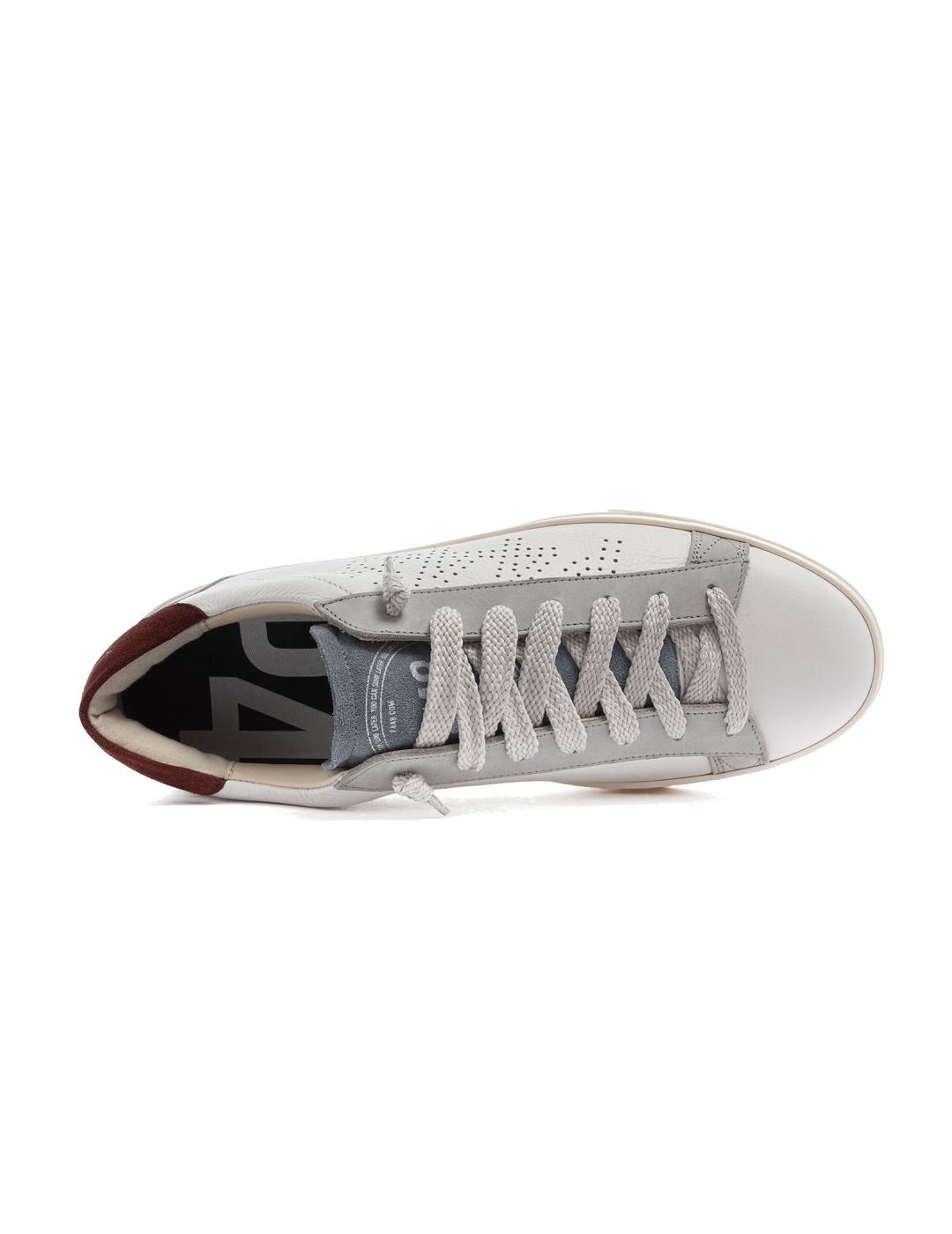 P448 Jackc NY- Blone Zapatillas Hombrte White Burgundy