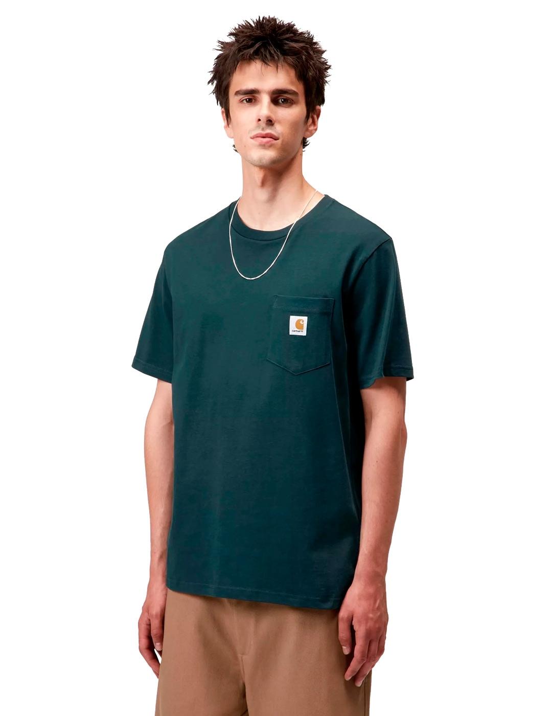 Carhartt S/S Pocket Camiseta Hombre Azul Turquesa