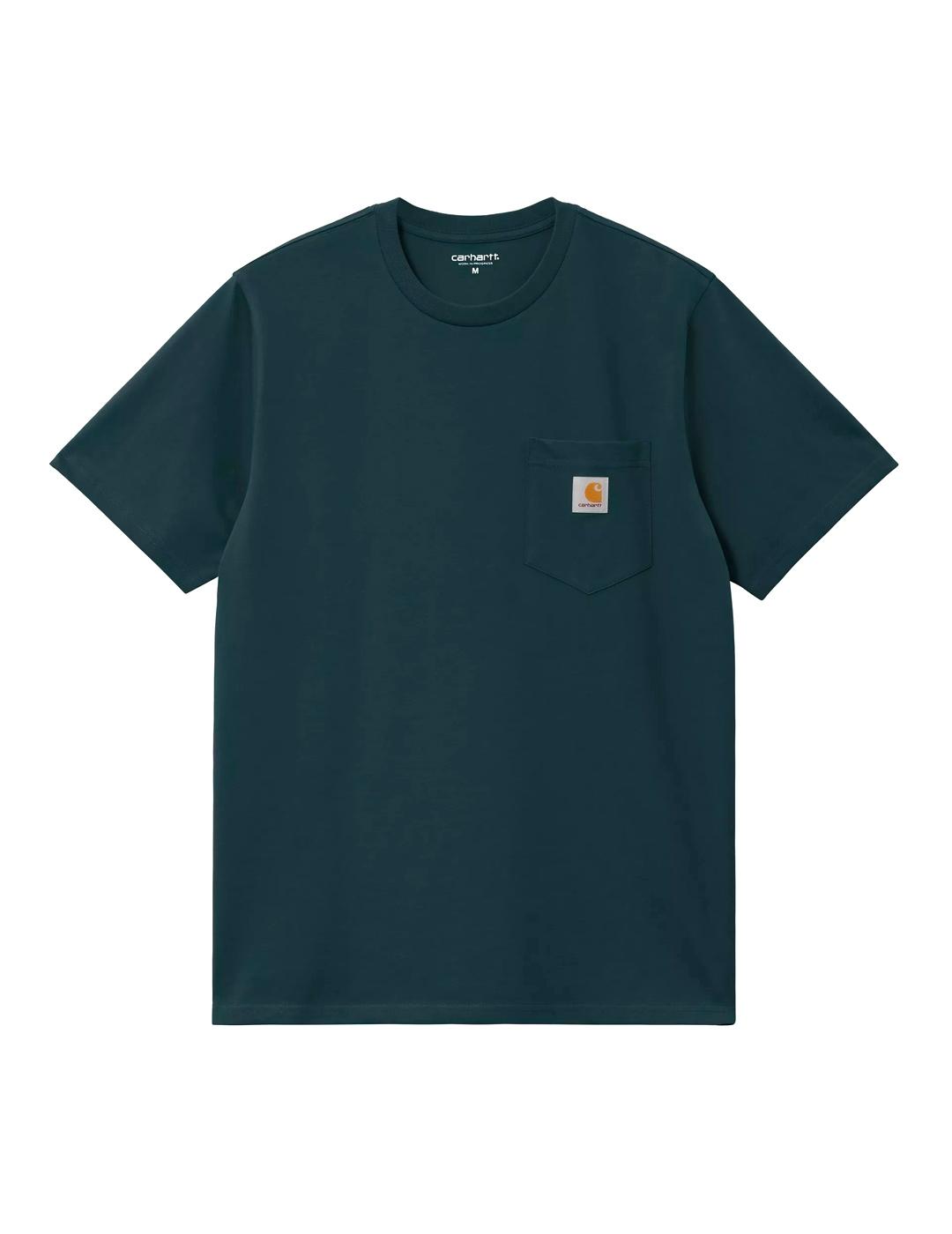 Carhartt S/S Pocket Camiseta Hombre Azul Turquesa