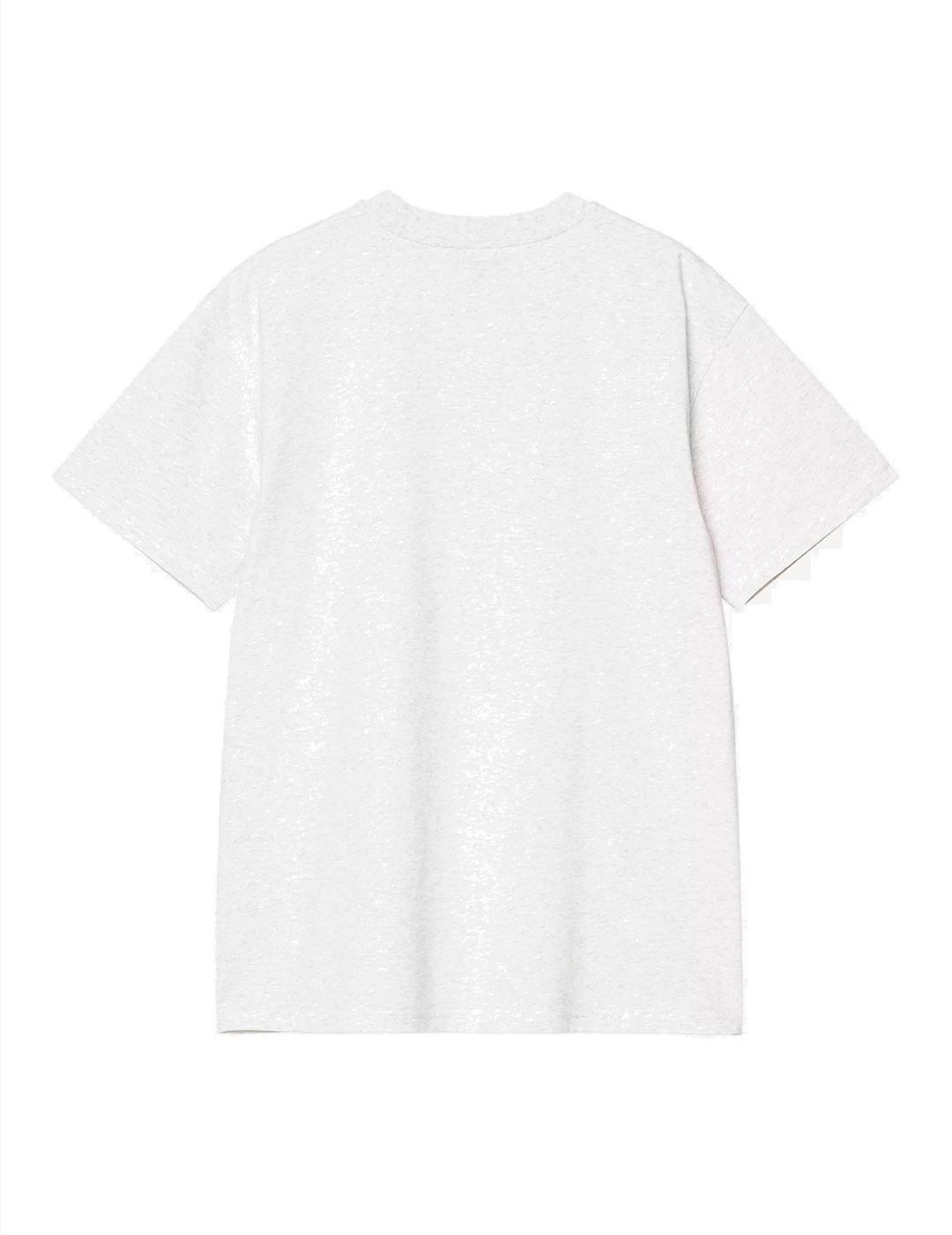 Carhartt S/S American Script Camiseta Hombre Gris Clara