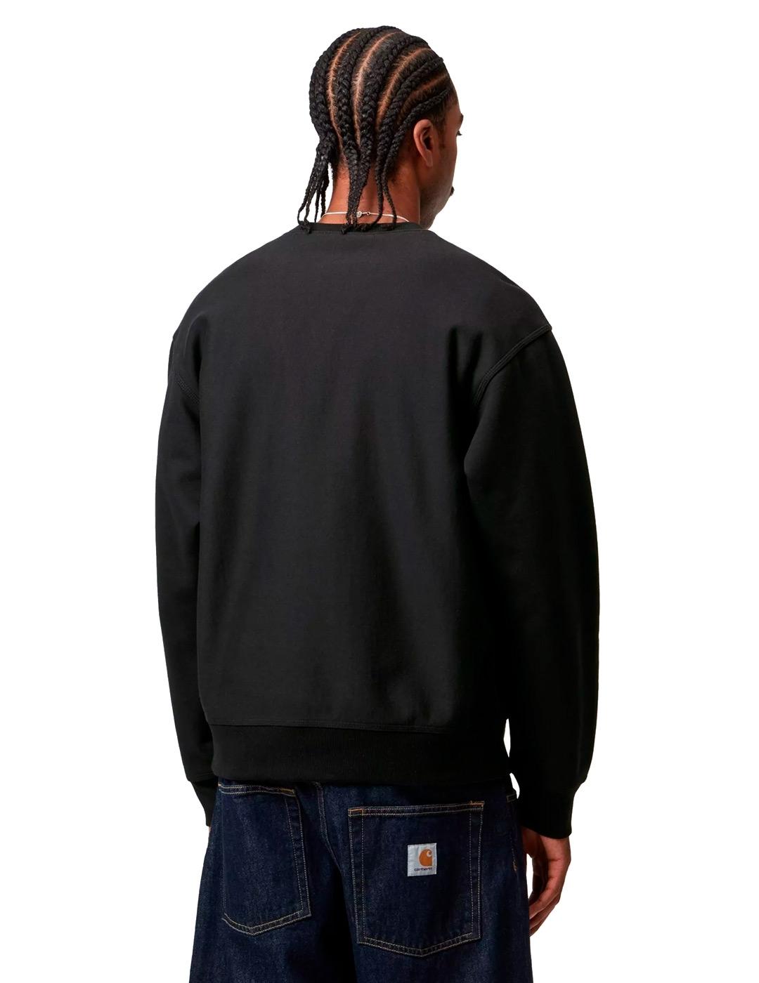 Carhartt American Script Sweat Sudadera Hombre Negra