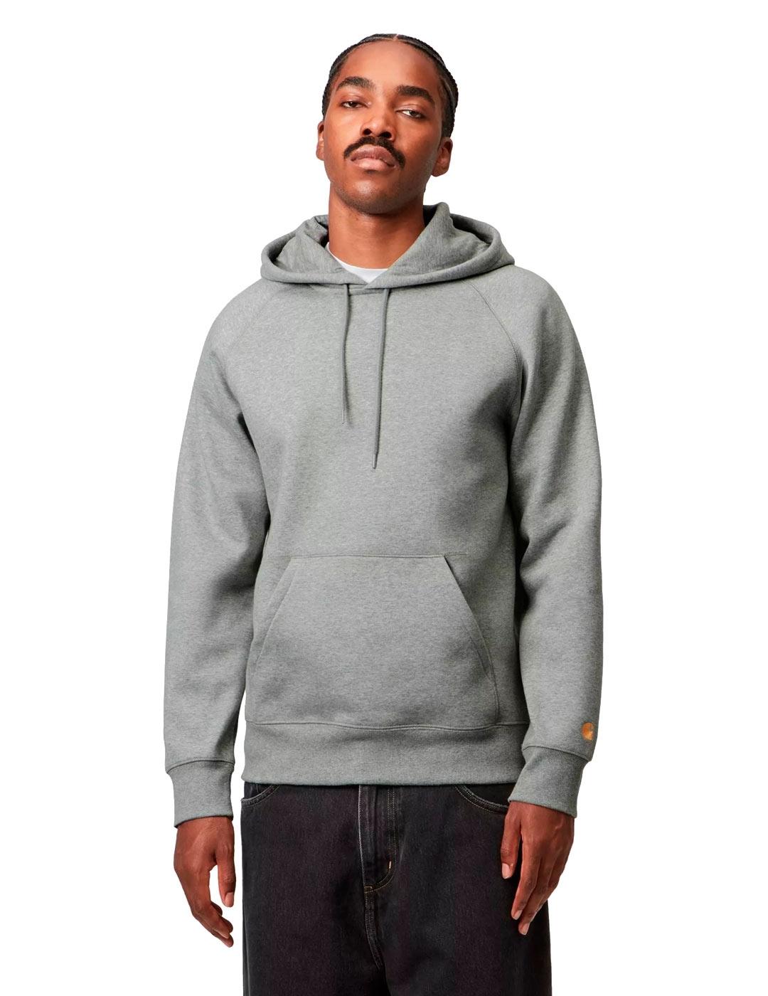 Carhartt Hooded Chase Sweat Sudadera Hombre Gris