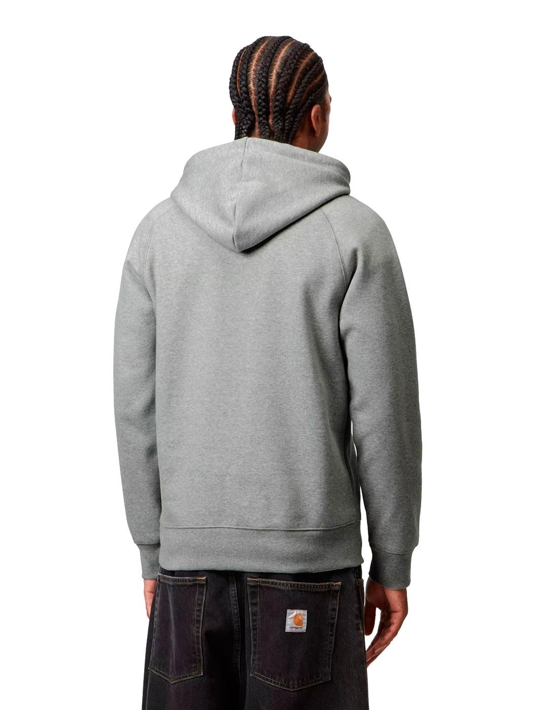 Carhartt Hooded Chase Sweat Sudadera Hombre Gris