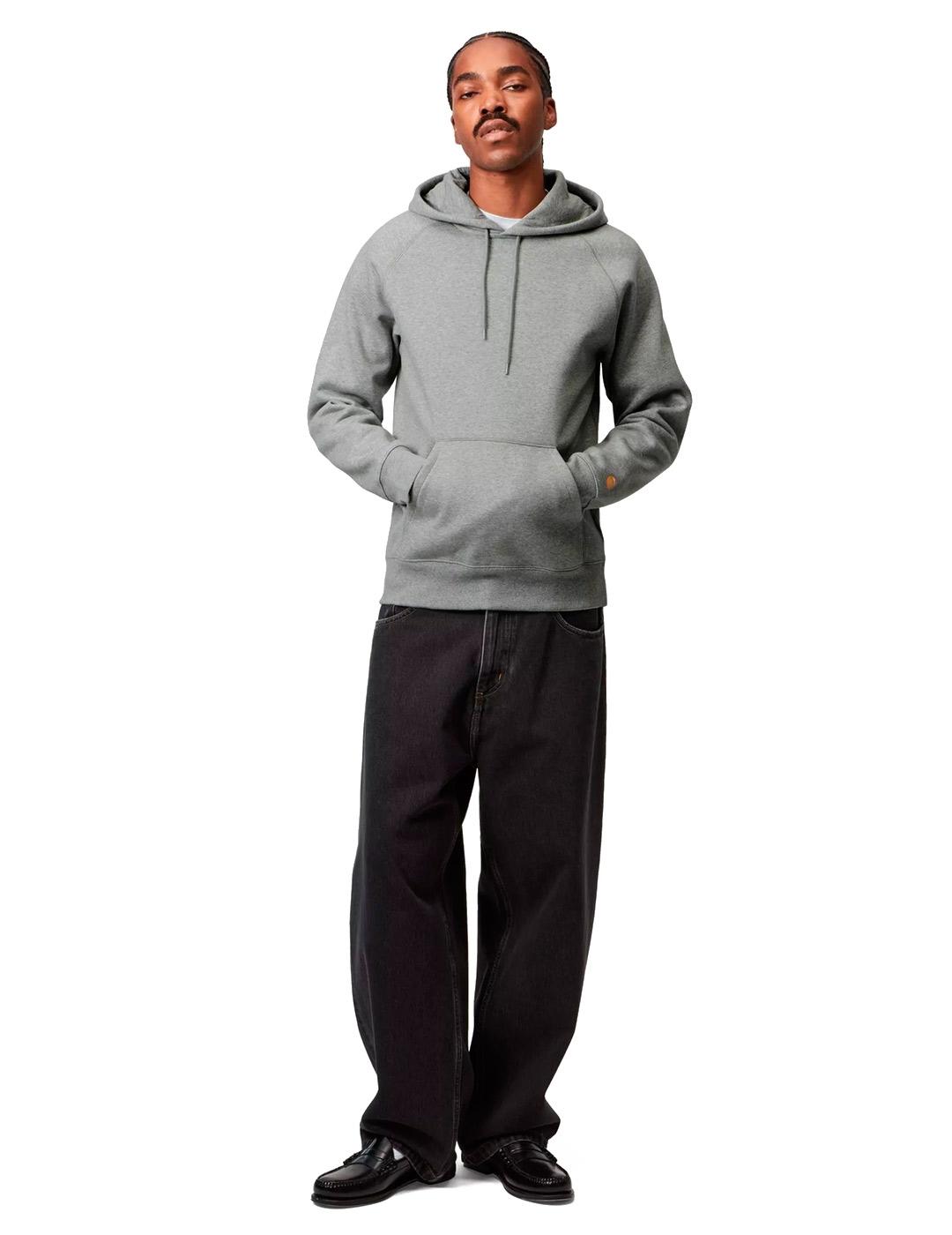 Carhartt Hooded Chase Sweat Sudadera Hombre Gris