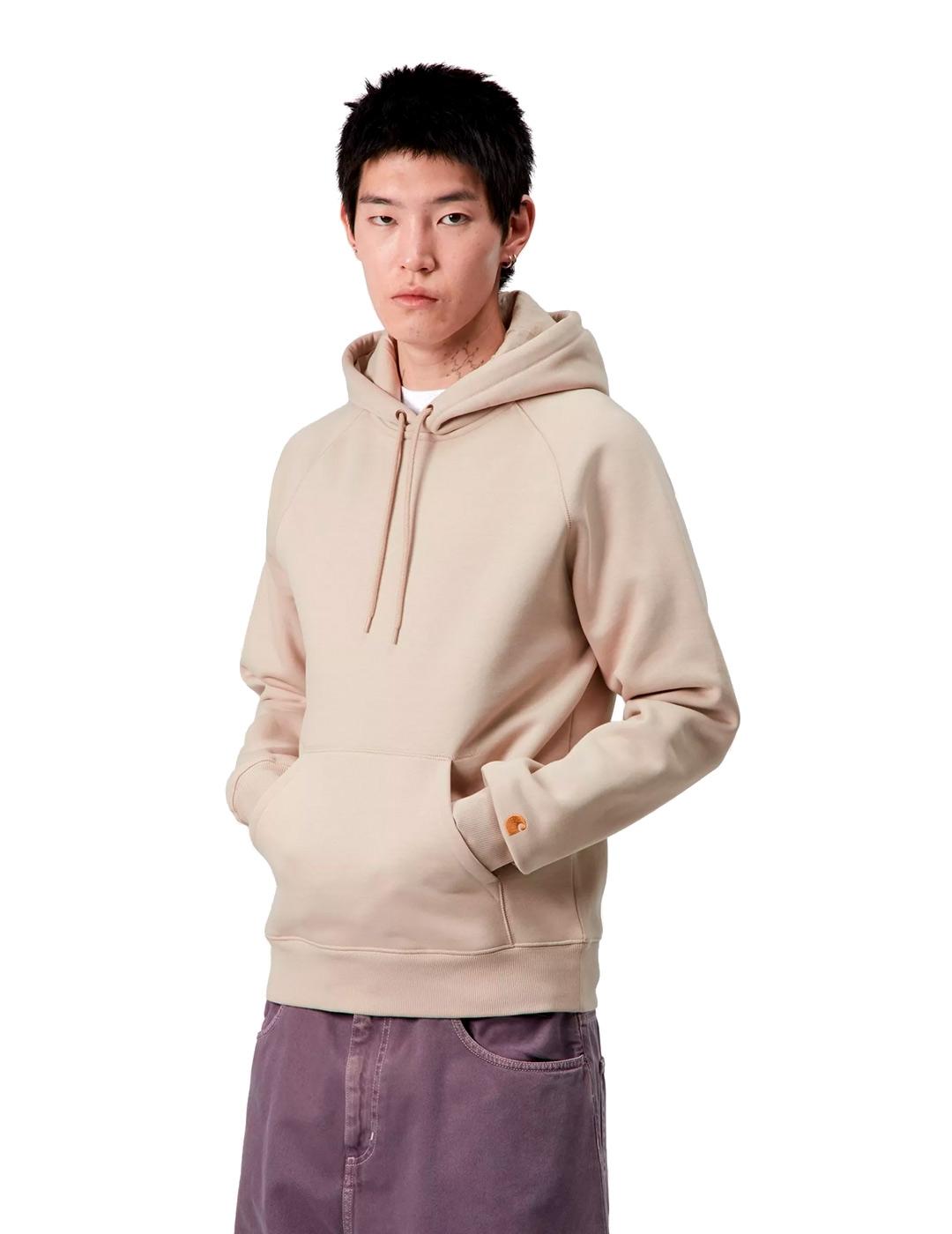 Crahartt Hooded Chase Sudadera Hombre Beige