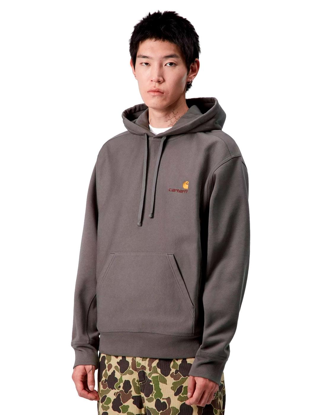 Carhartt Hooded American Script Sudadera Hombre Granate