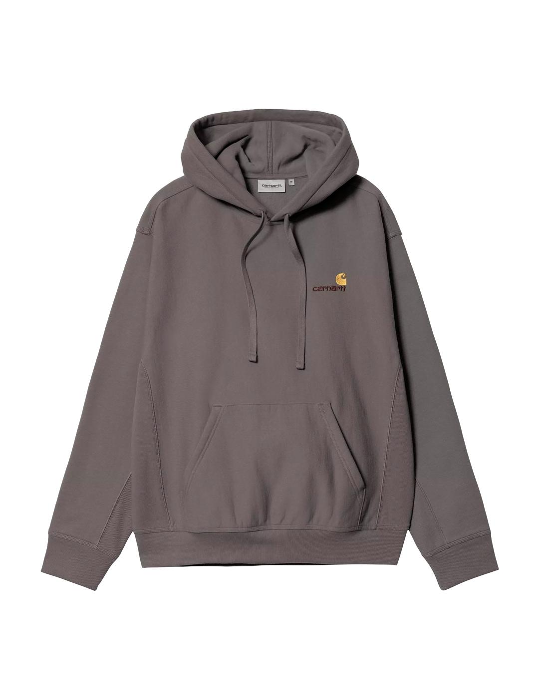 Carhartt Hooded American Script Sudadera Hombre Gris