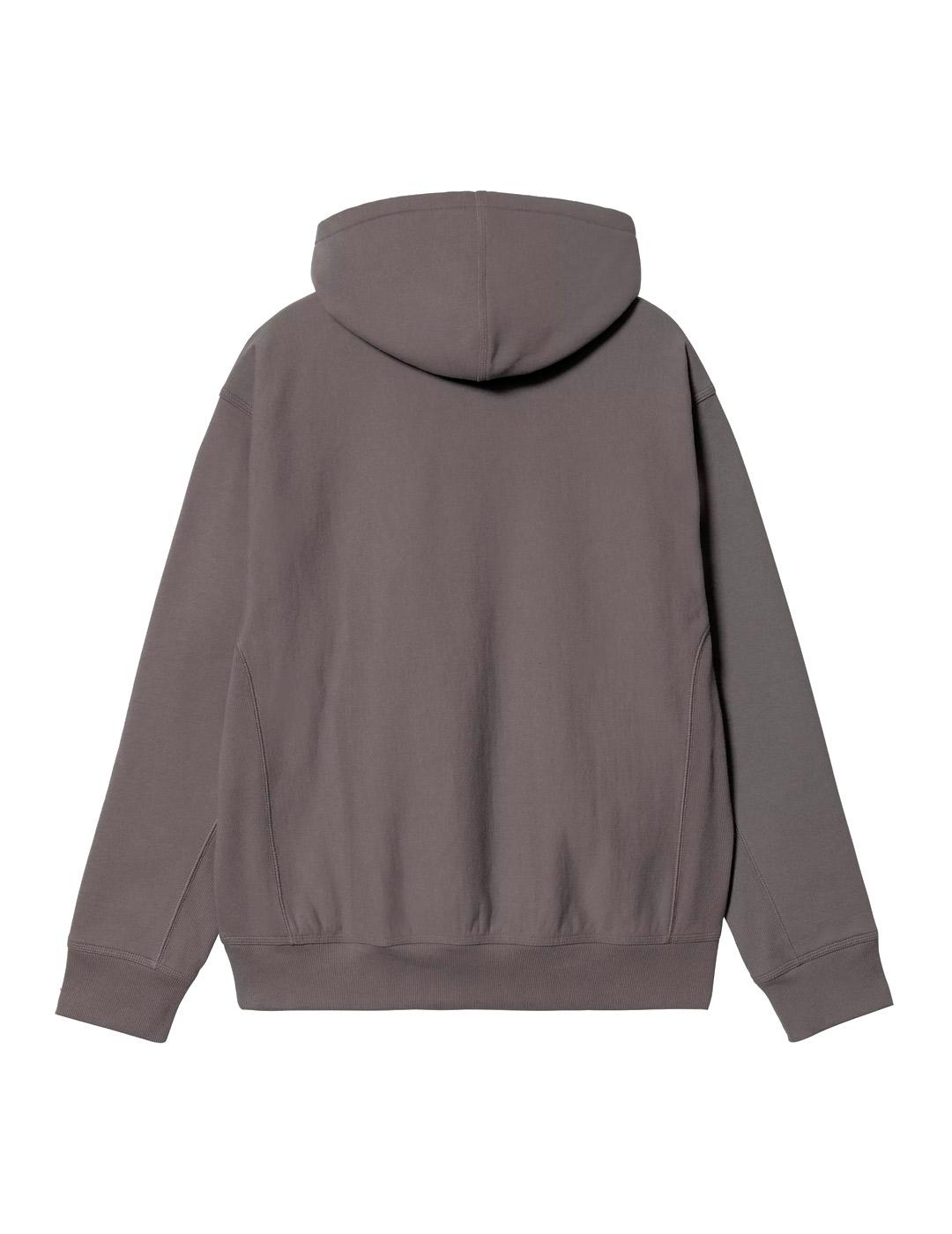 Carhartt Hooded American Script Sudadera Hombre Gris