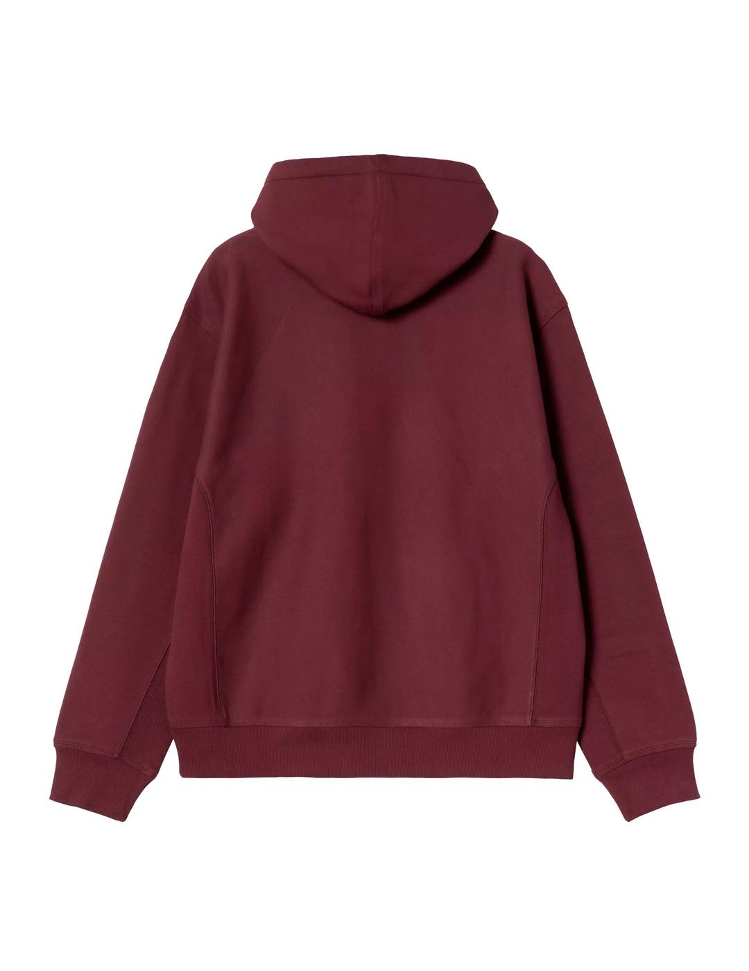 Carhartt Hooded American Script Sudadera Hombre Granate