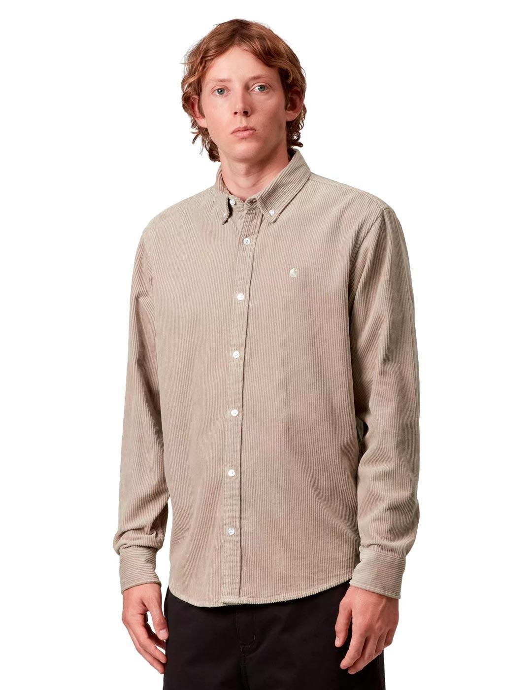 Carhartt L/S Madison Camisa Pana Hombre Beige