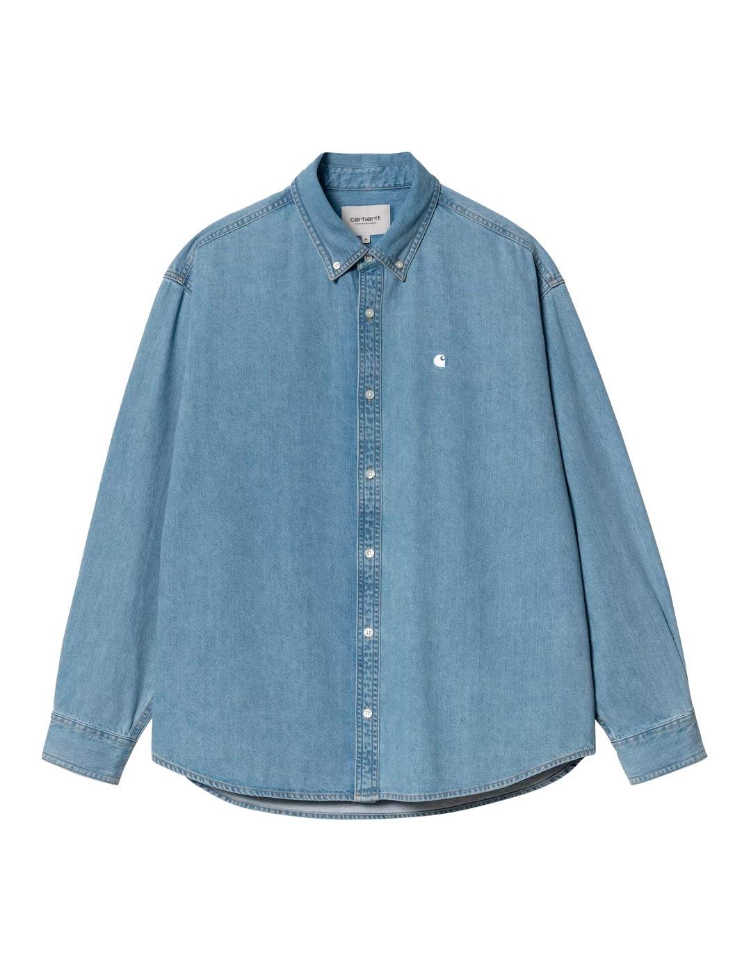 Carhartt L/S Lucas Shirt Camisa Vaquera Hombre Azul