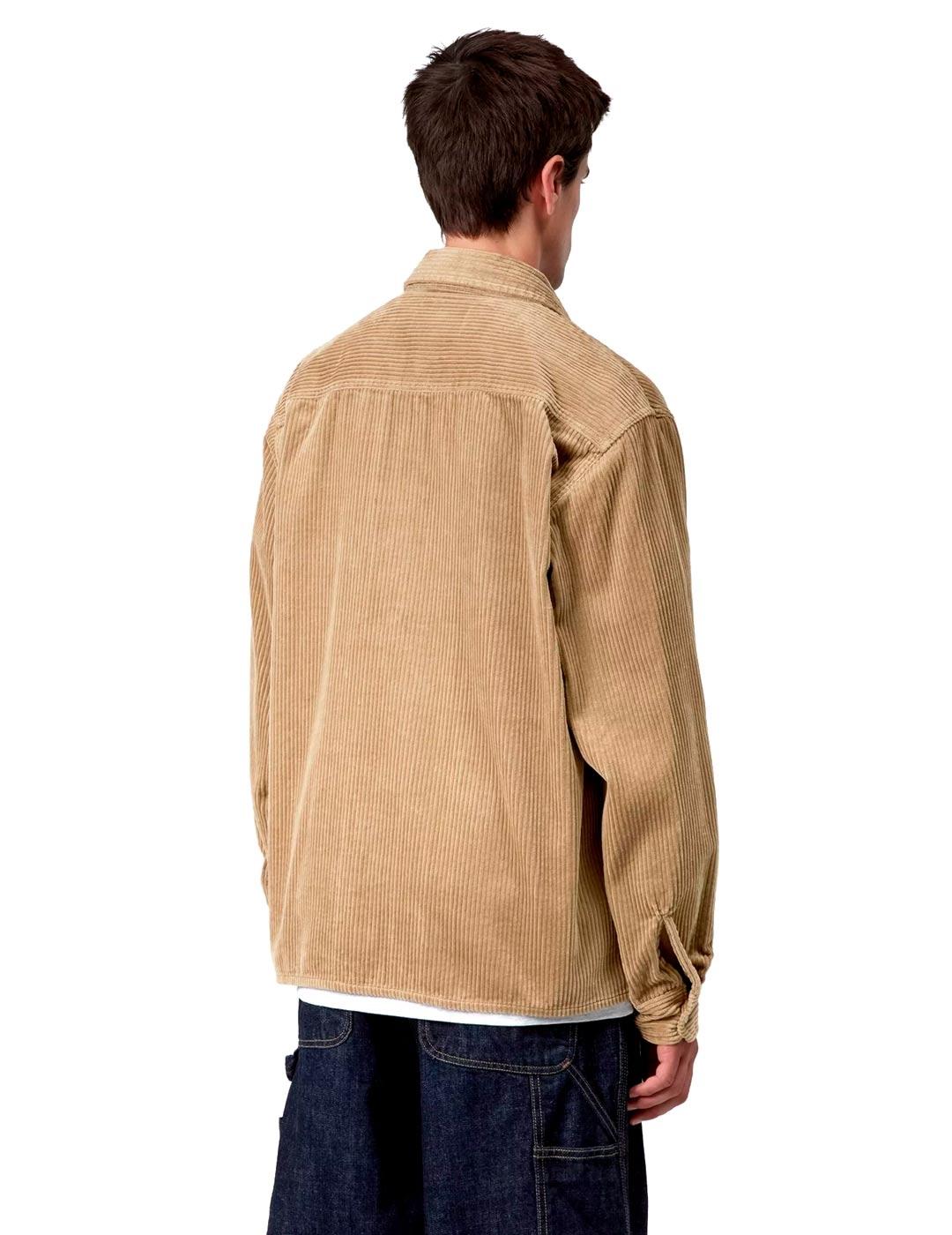 Carhartt Reynold Shirt Jac Sobrecamisa Pana Hombre Beige