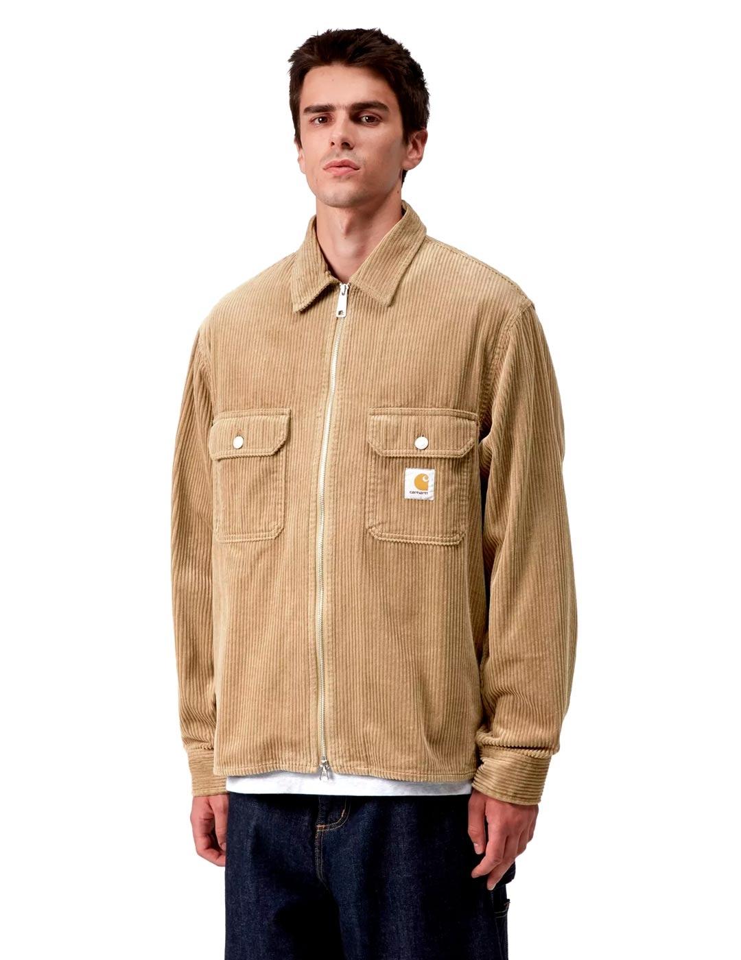 Carhartt Reynold Shirt Jac Sobrecamisa Pana Hombre Beige