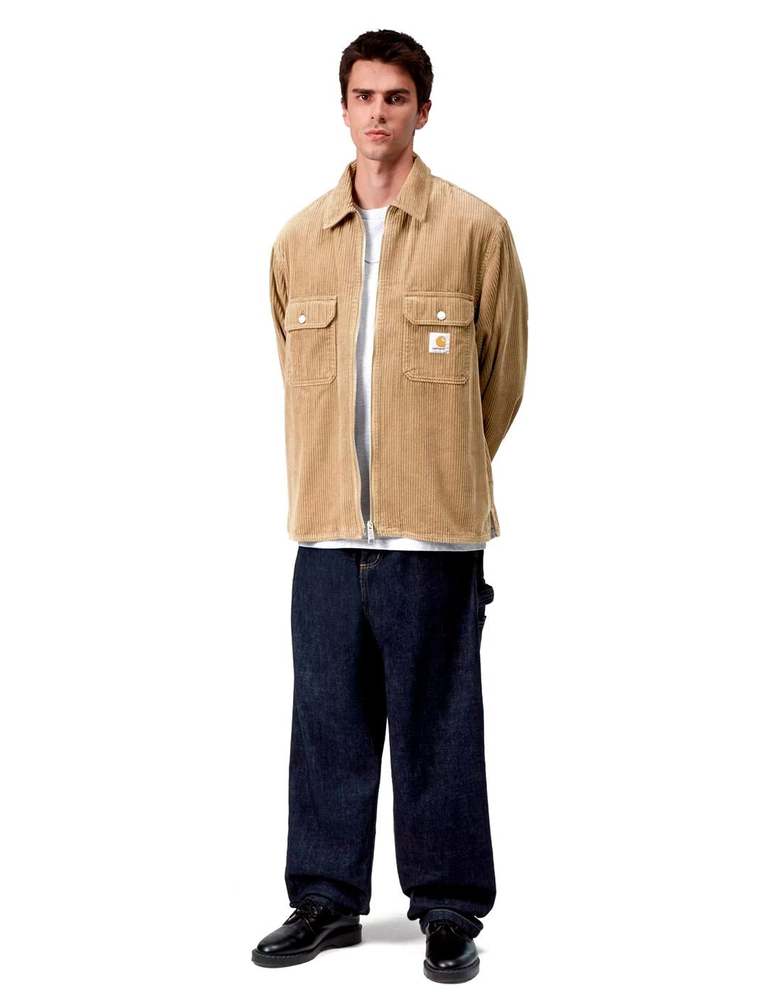 Carhartt Reynold Shirt Jac Sobrecamisa Pana Hombre Beige