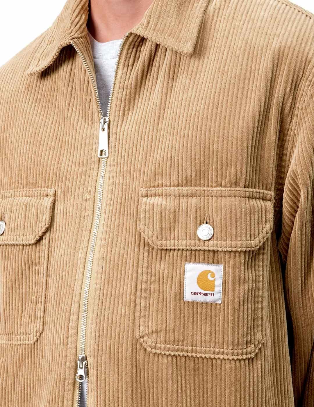 Carhartt Reynold Shirt Jac Sobrecamisa Pana Hombre Beige