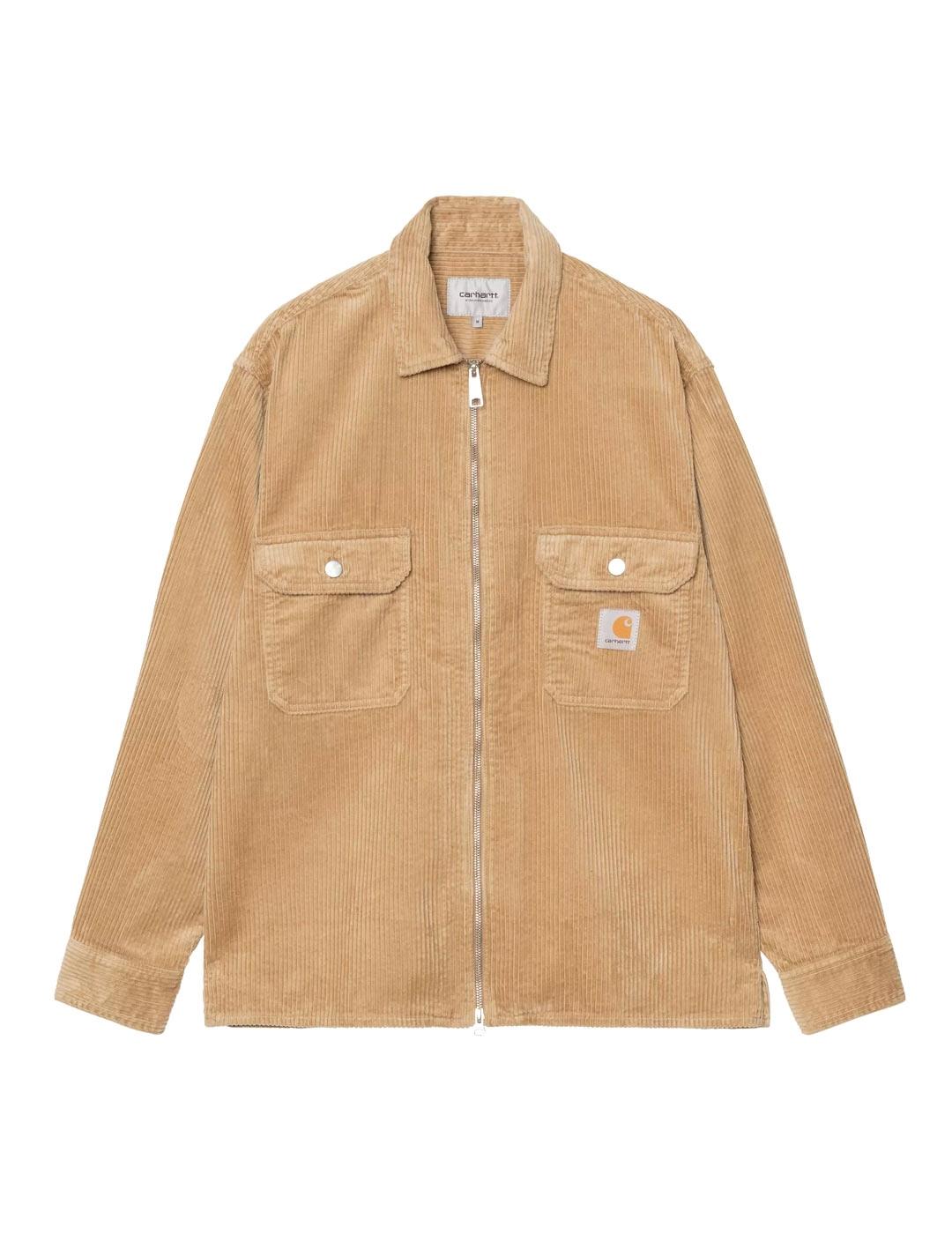 Carhartt Reynold Shirt Jac Sobrecamisa Pana Hombre Beige