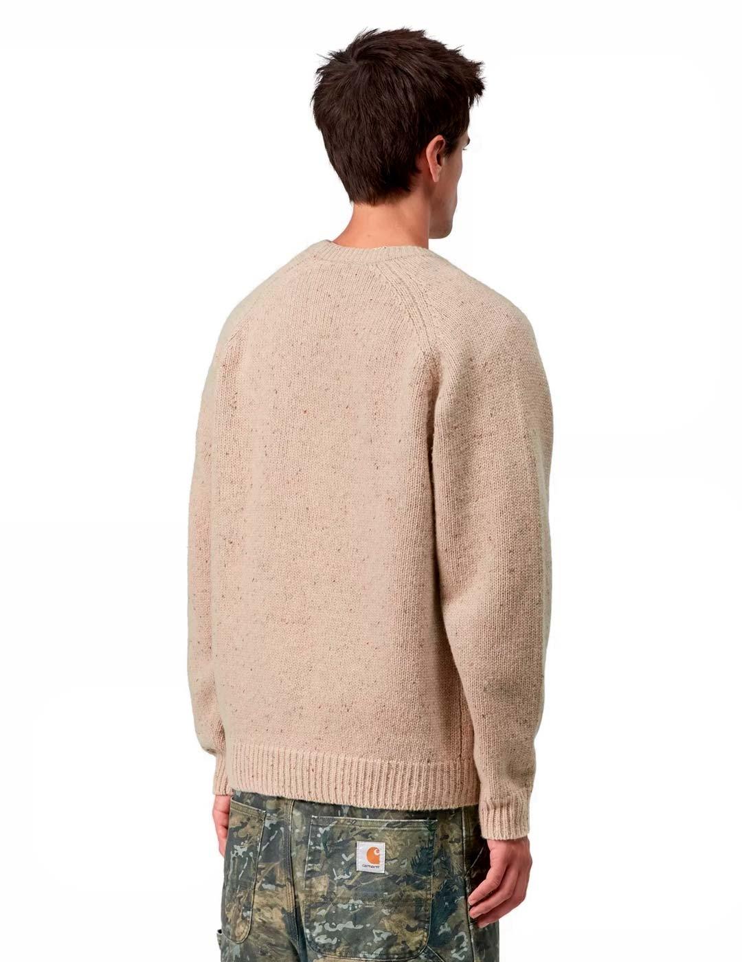 Carhartt Anglistic Sweater Jersey Hombre Beige