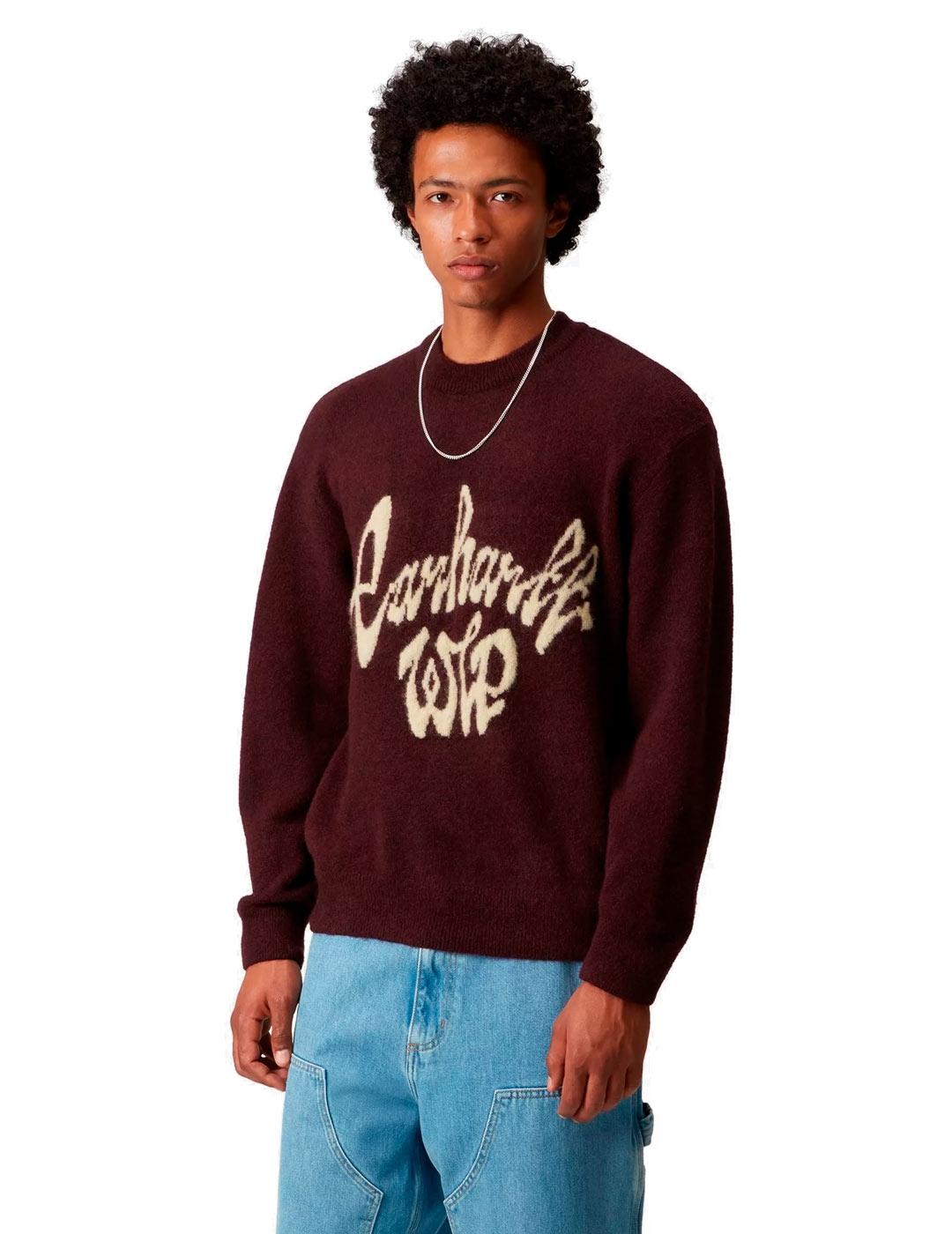 Carhartt Chedda Sweater Jersey Hombre Granate