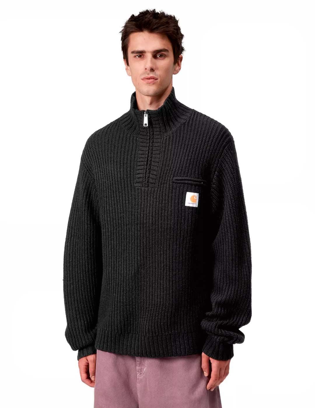 Carhartt Detroit Half Zip Sweater Jersey Hombre Negro