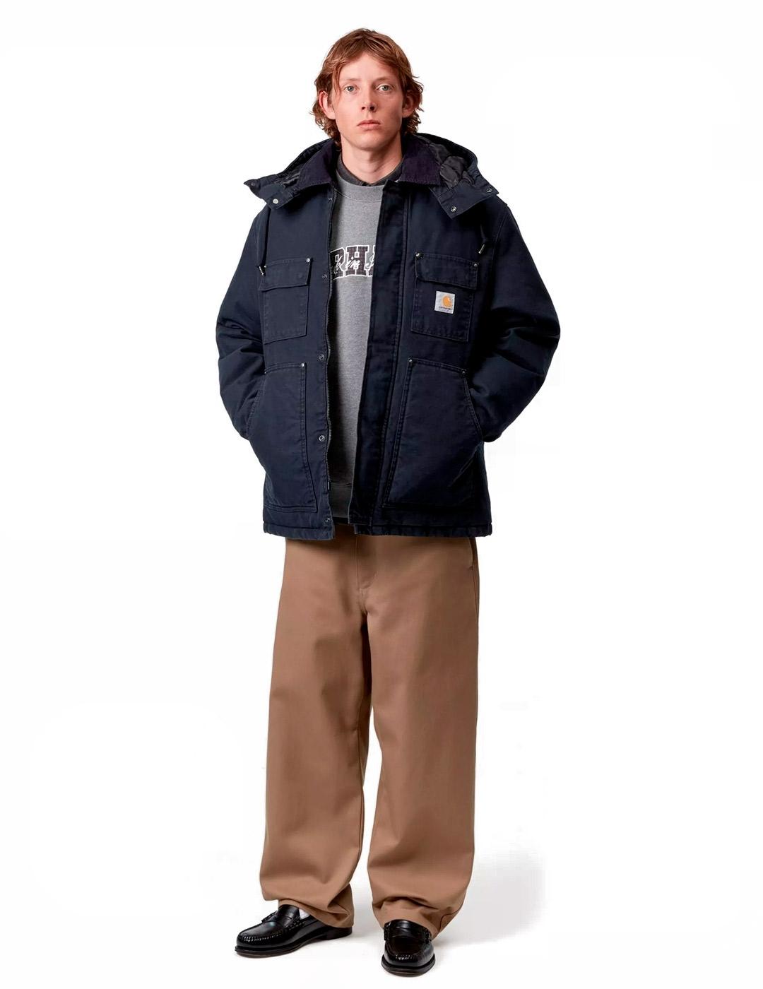 Carhartt Ambel Coat Parka Hombre Azul Marino