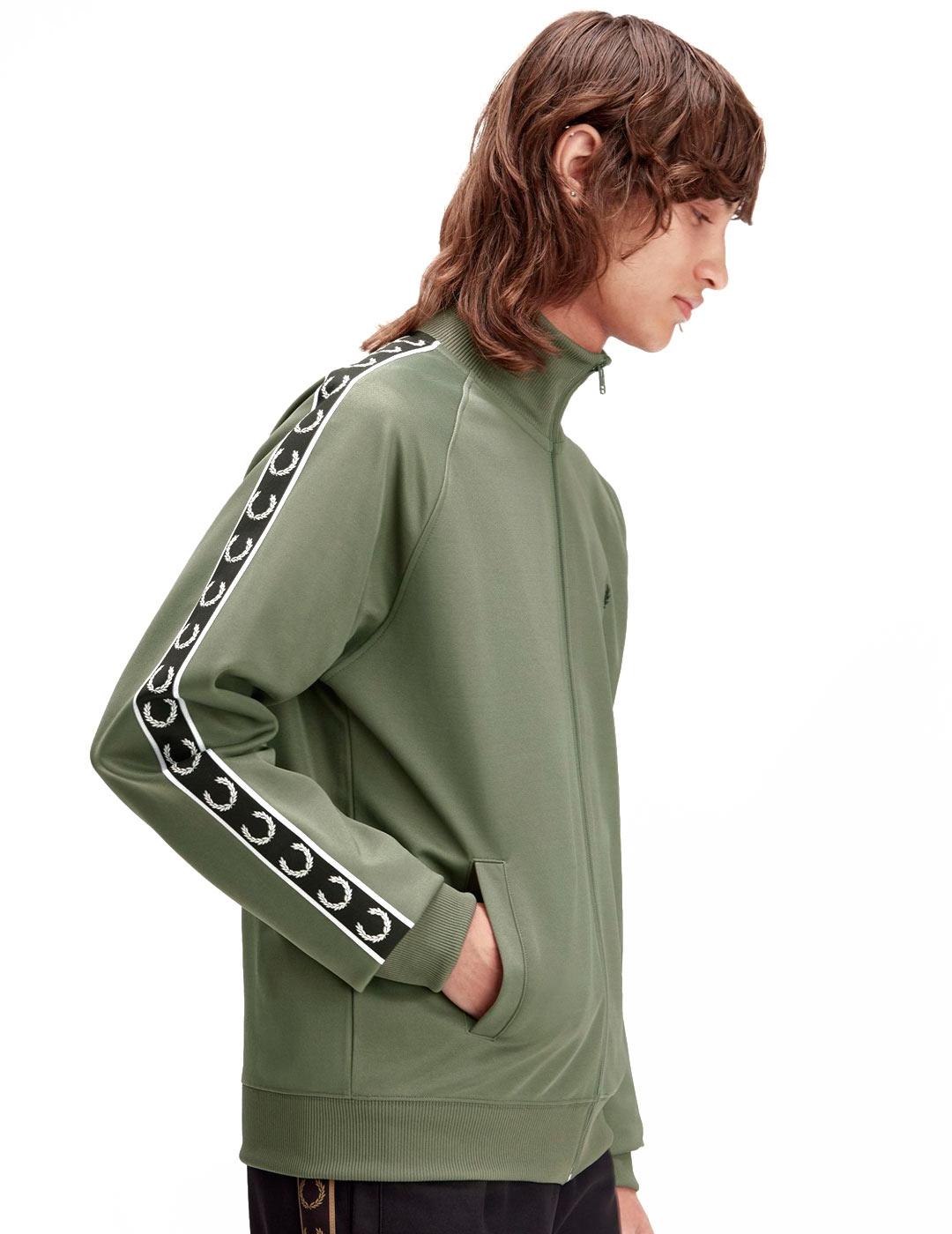Fred Perry Taped Track Sudadera Chandal Verde