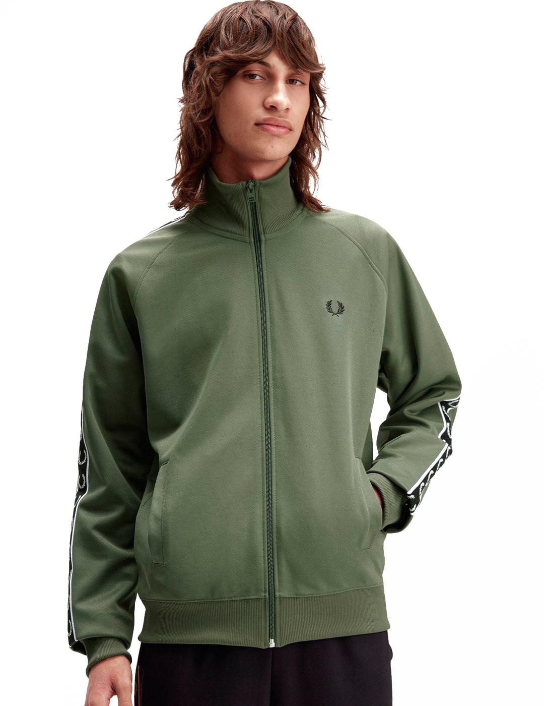 Fred Perry Taped Track Sudadera Chandal Verde