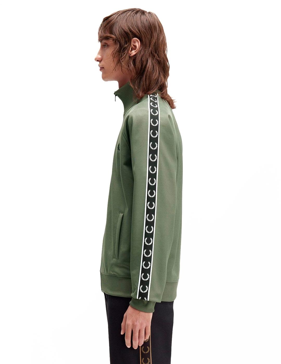 Fred Perry Taped Track Sudadera Chandal Verde
