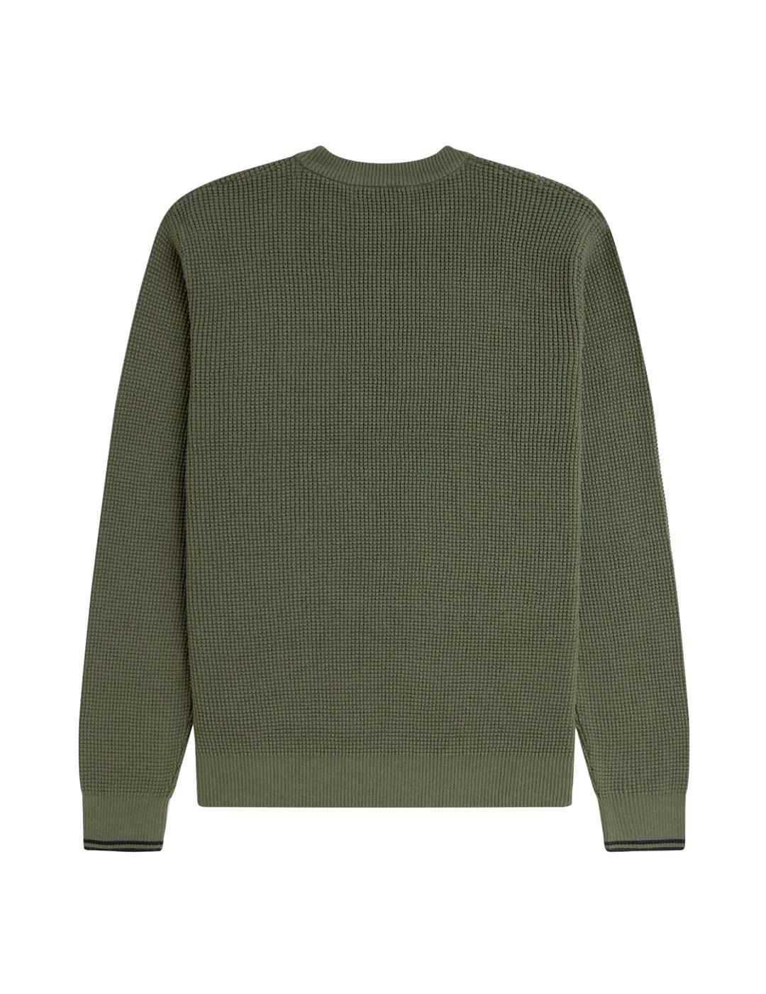 Fred Perry Waffle Stitch Jersey Hombre Verde