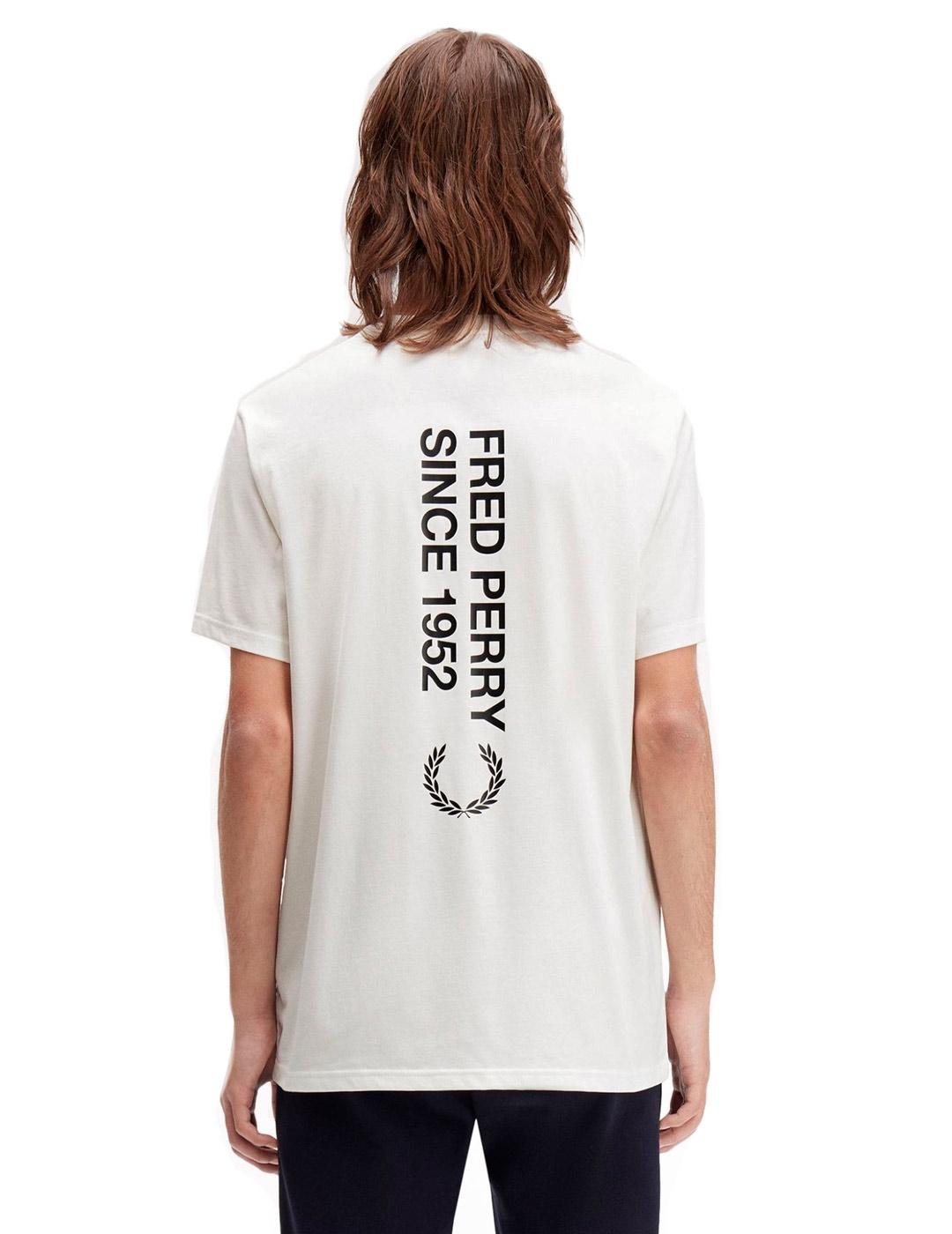 Fred Perry Bold Branding Camiseta Hombre Blanca