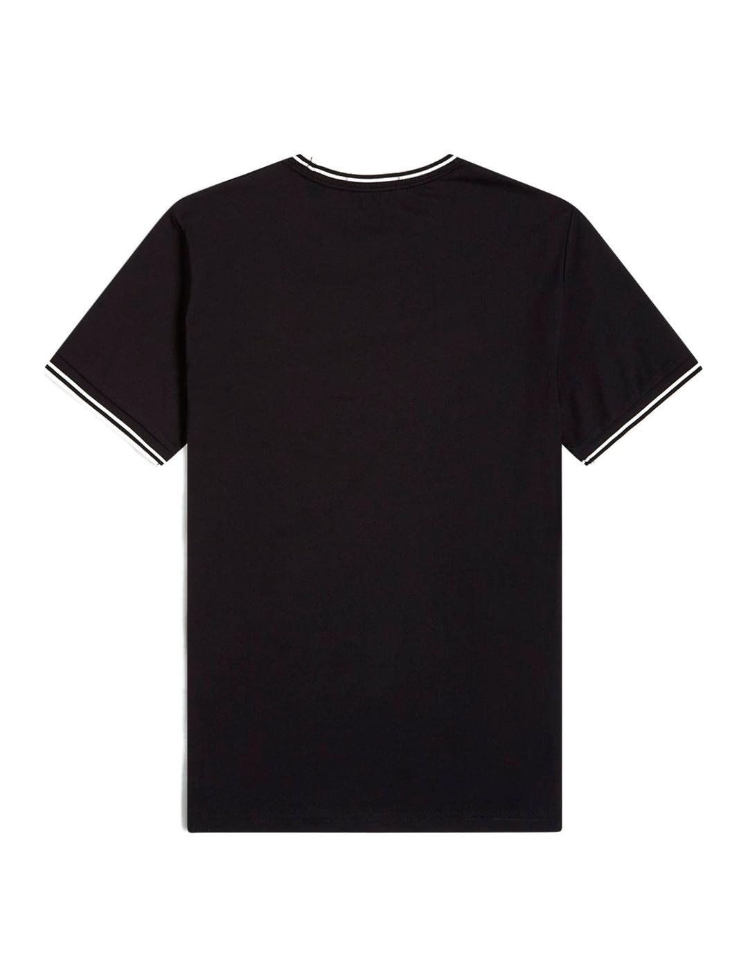 Fred Perry Twin Tipped Camiseta Hombre Negra