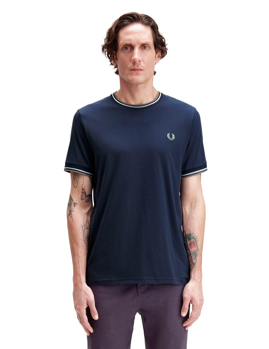 Fred Perry Twin Tipped Camiseta Hombre Azul Marino