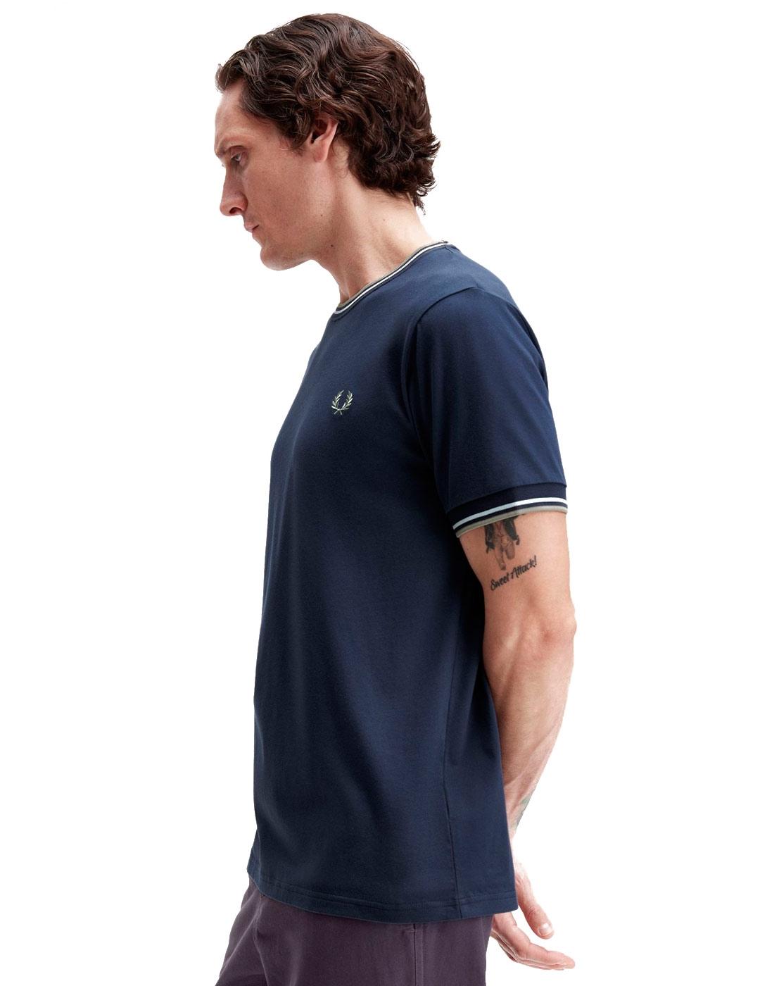 Fred Perry Twin Tipped Camiseta Hombre Azul Marino