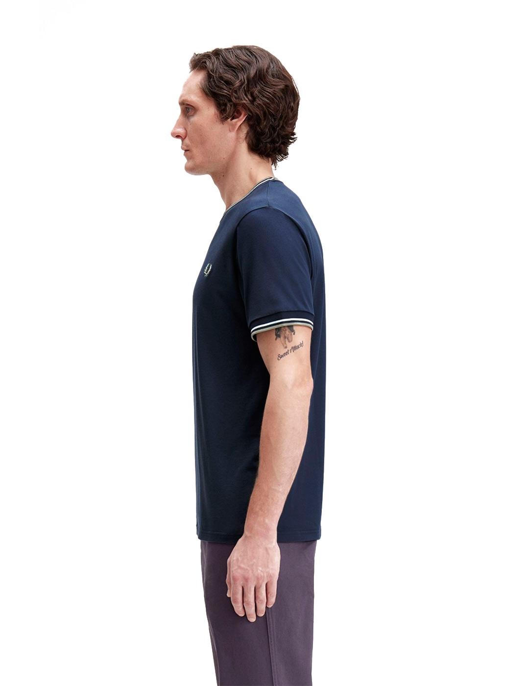 Fred Perry Twin Tipped Camiseta Hombre Azul Marino