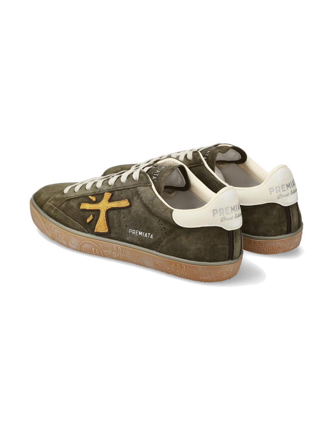 Premiata Steven 7627 Zapatillas Hombre Ante Verde