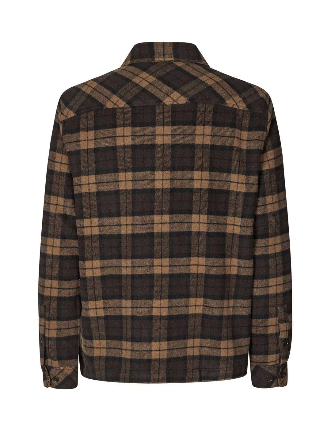 Samsoe Samsoe Sacastor Sobrecamisa Hombre Cuadros Marrón