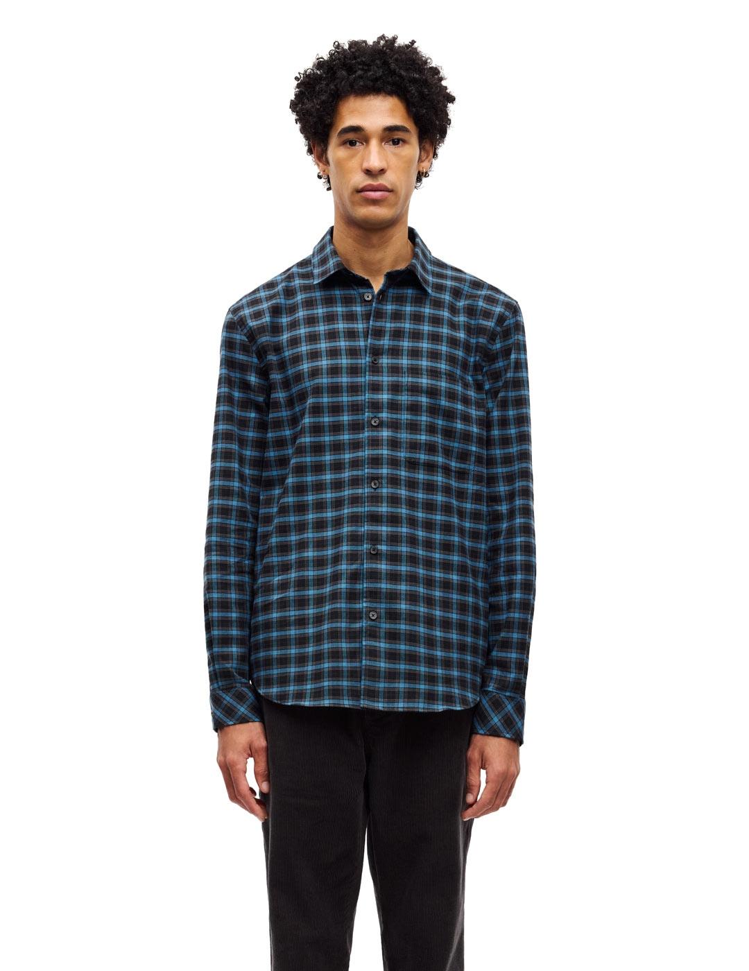 Samsoe Samsoe Saliam Camisa Hombre Cuadros Azul