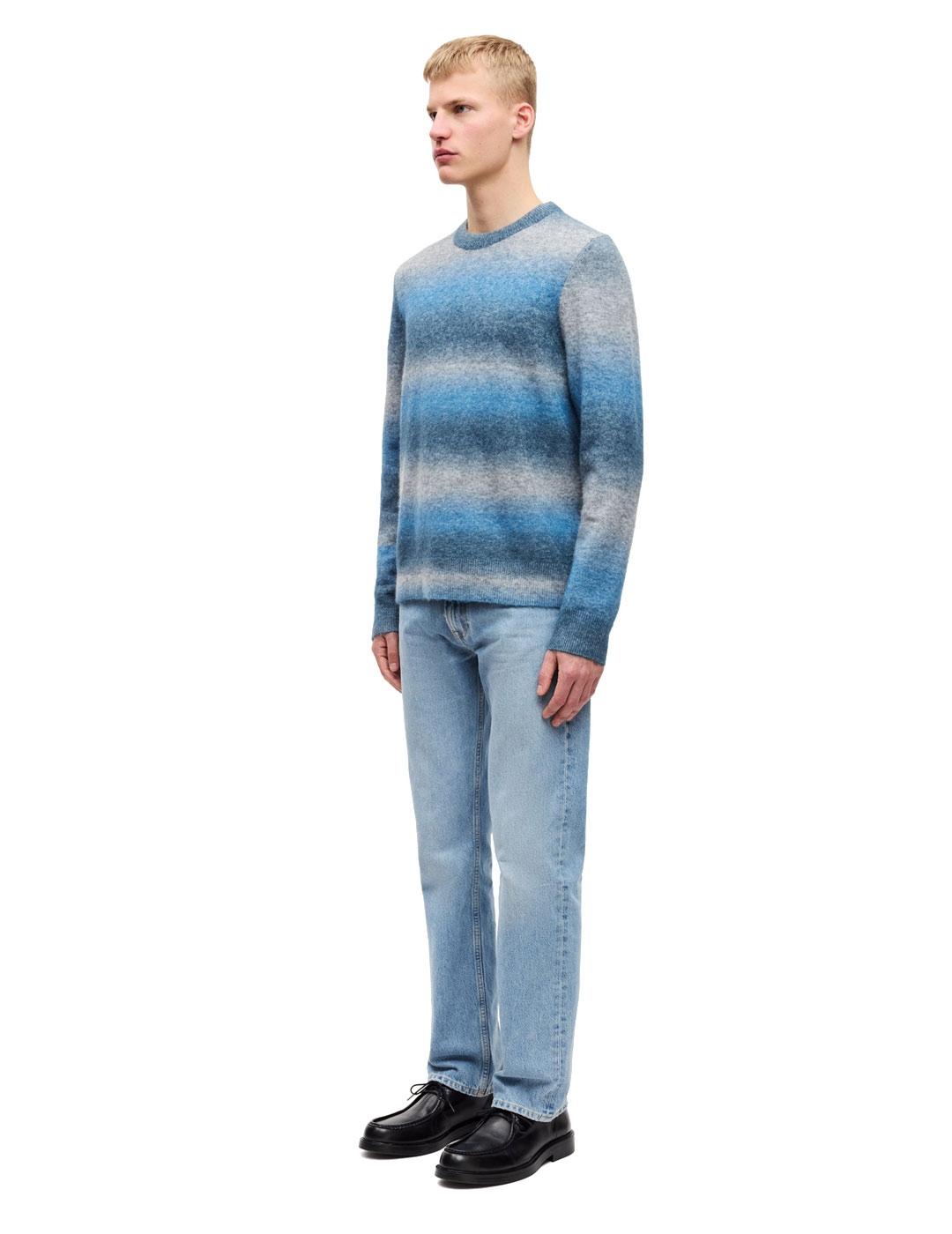 Samsoe Samsoe Aiden Jersey Hombre Azul Gris