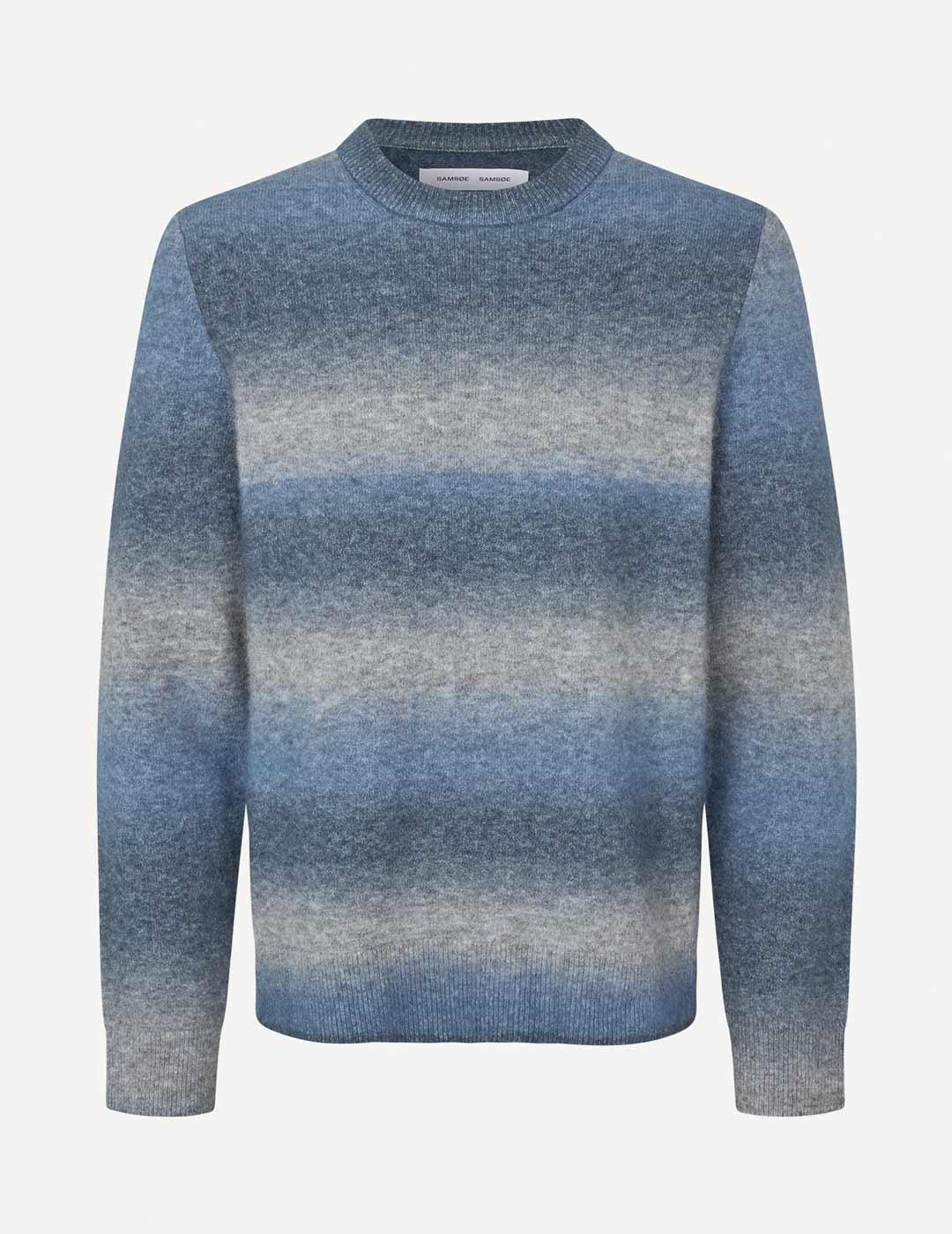 Samsoe Samsoe Aiden Jersey Hombre Azul Gris