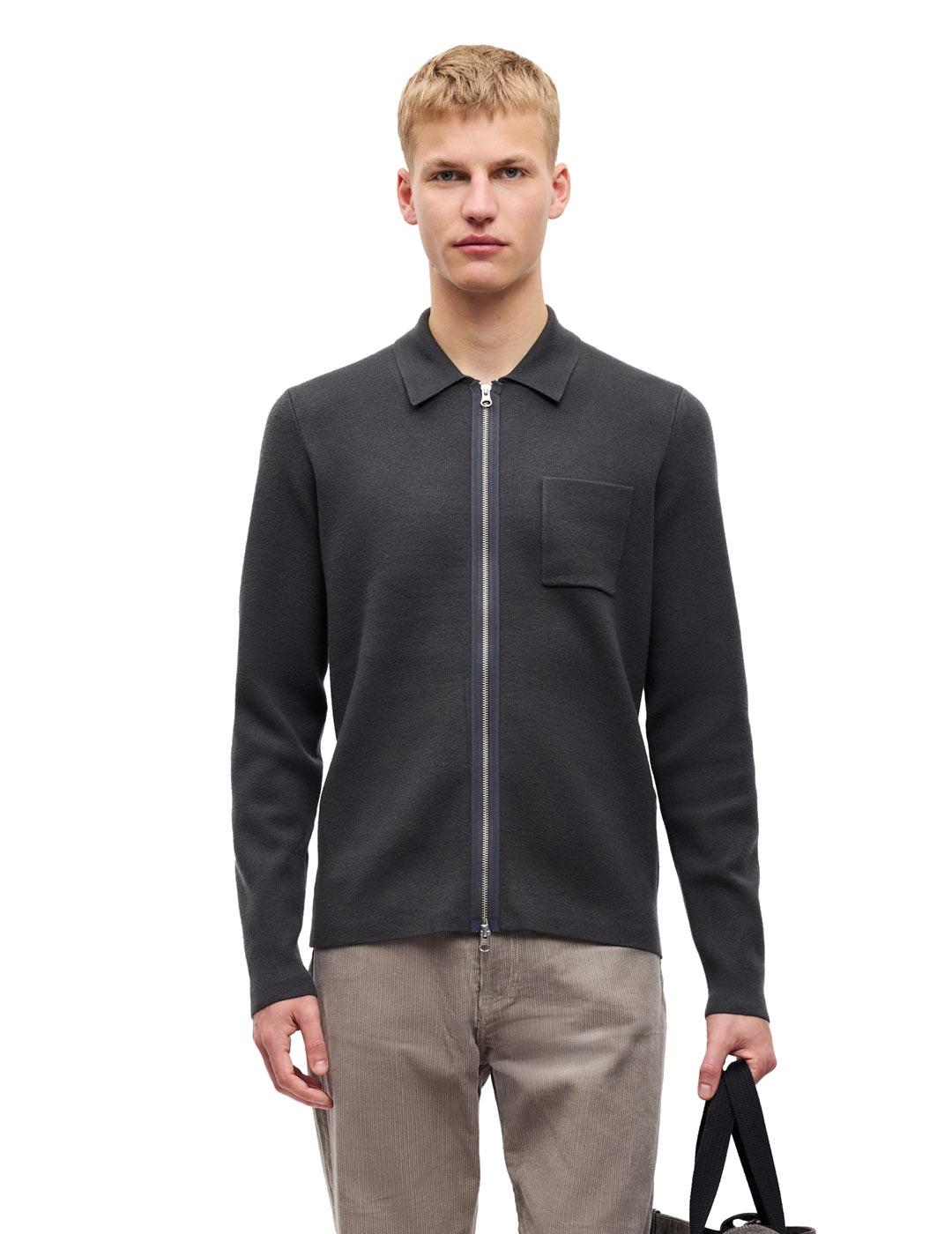 Samsoe Samsoe Guna Chaqueta Cremallera Hombre Gris