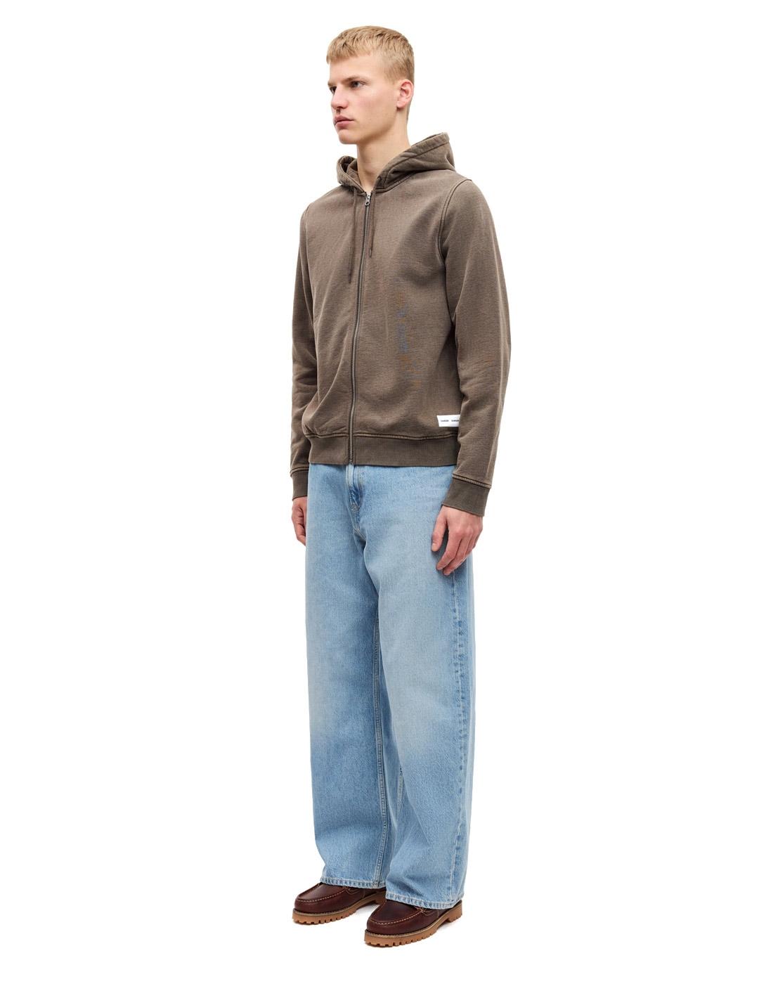 Samsoe Samsoe Sapiet Sudadera Cremallera Hombre Marrón