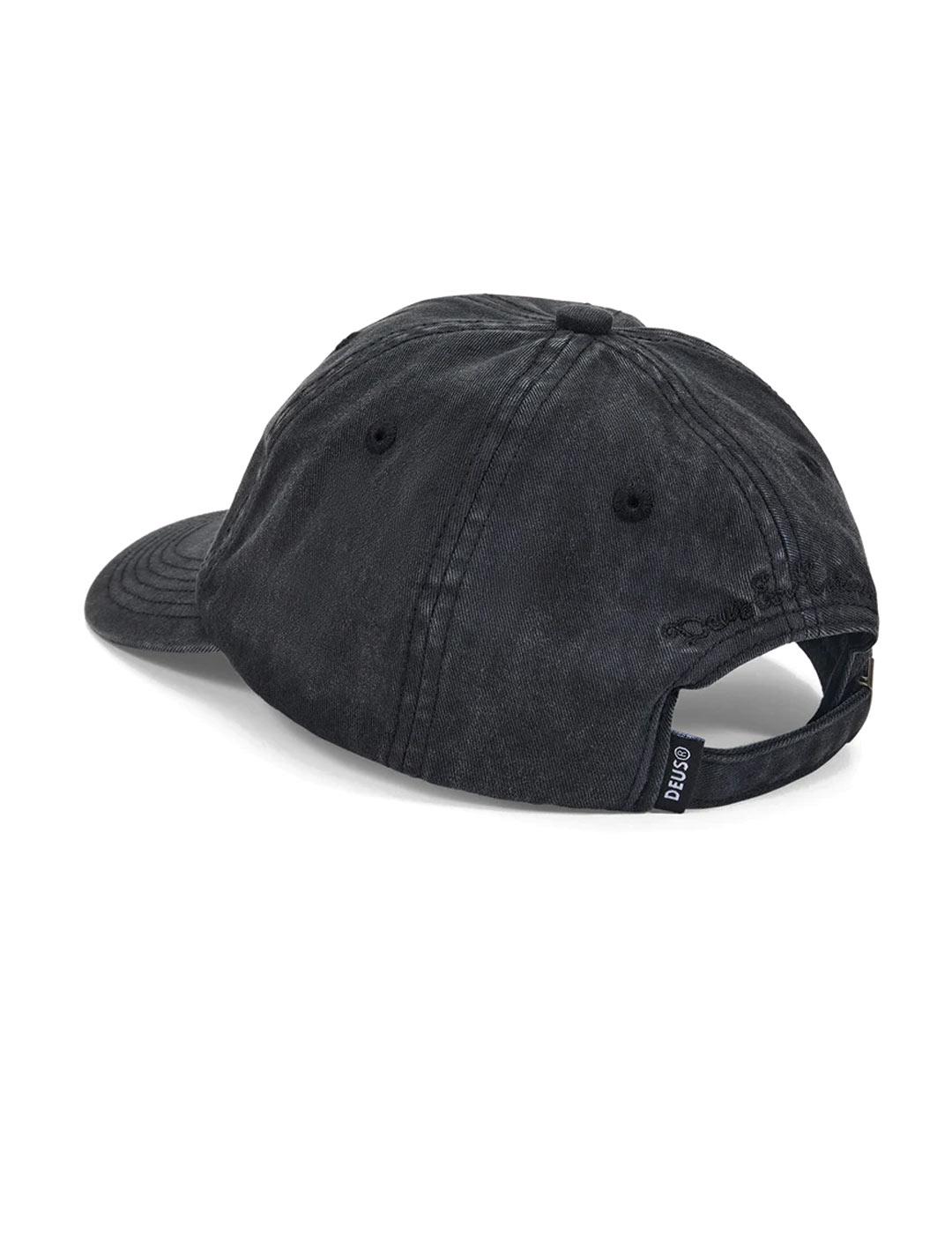 Deus Ex Machina Shield Garment Dyed Gorra Negra Lavada