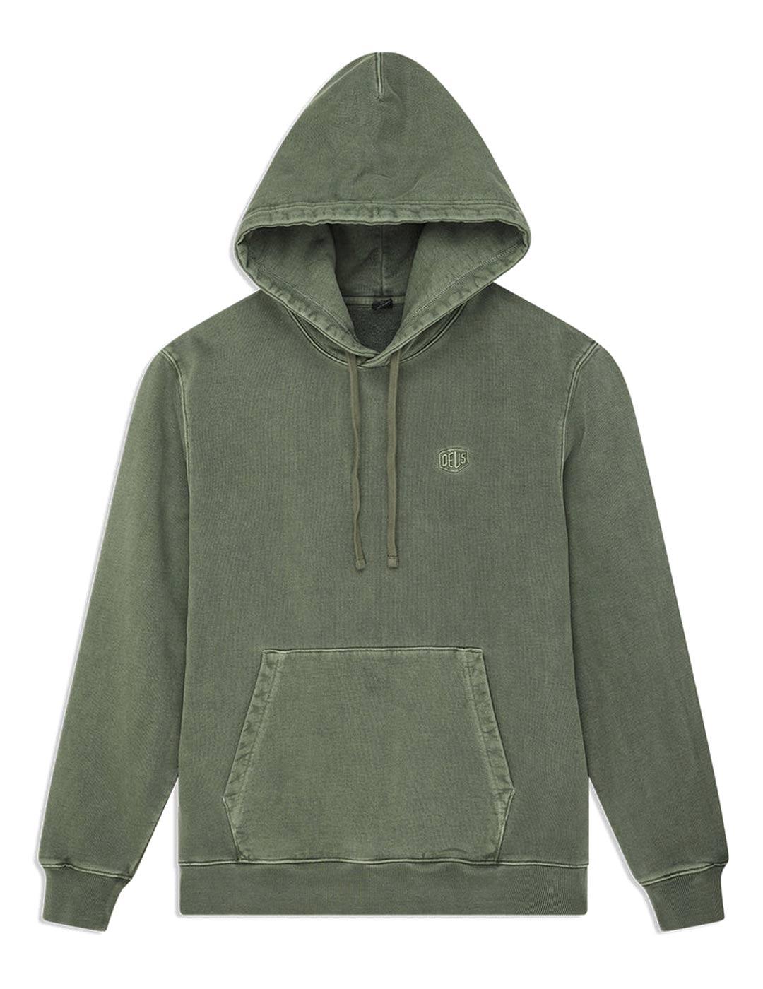 Deus Ex Machina Shield Garment Dyed Sudadera Hombre Verde