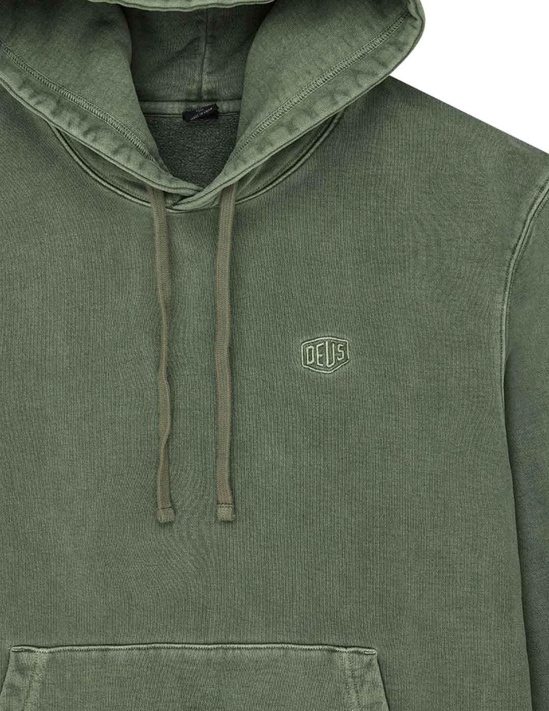 Deus Ex Machina Shield Garment Dyed Sudadera Hombre Verde