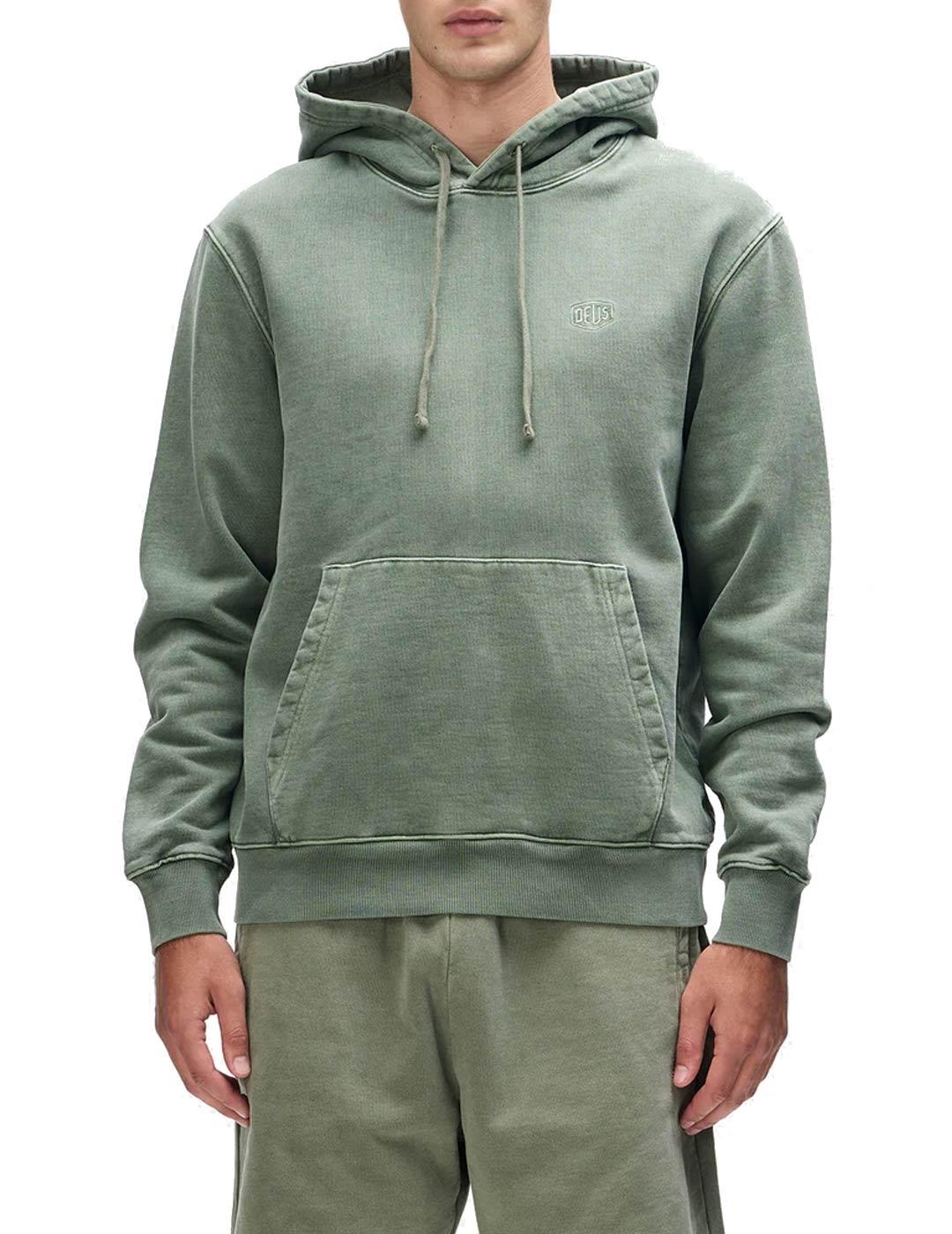 Deus Ex Machina Shield Garment Dyed Sudadera Hombre Verde