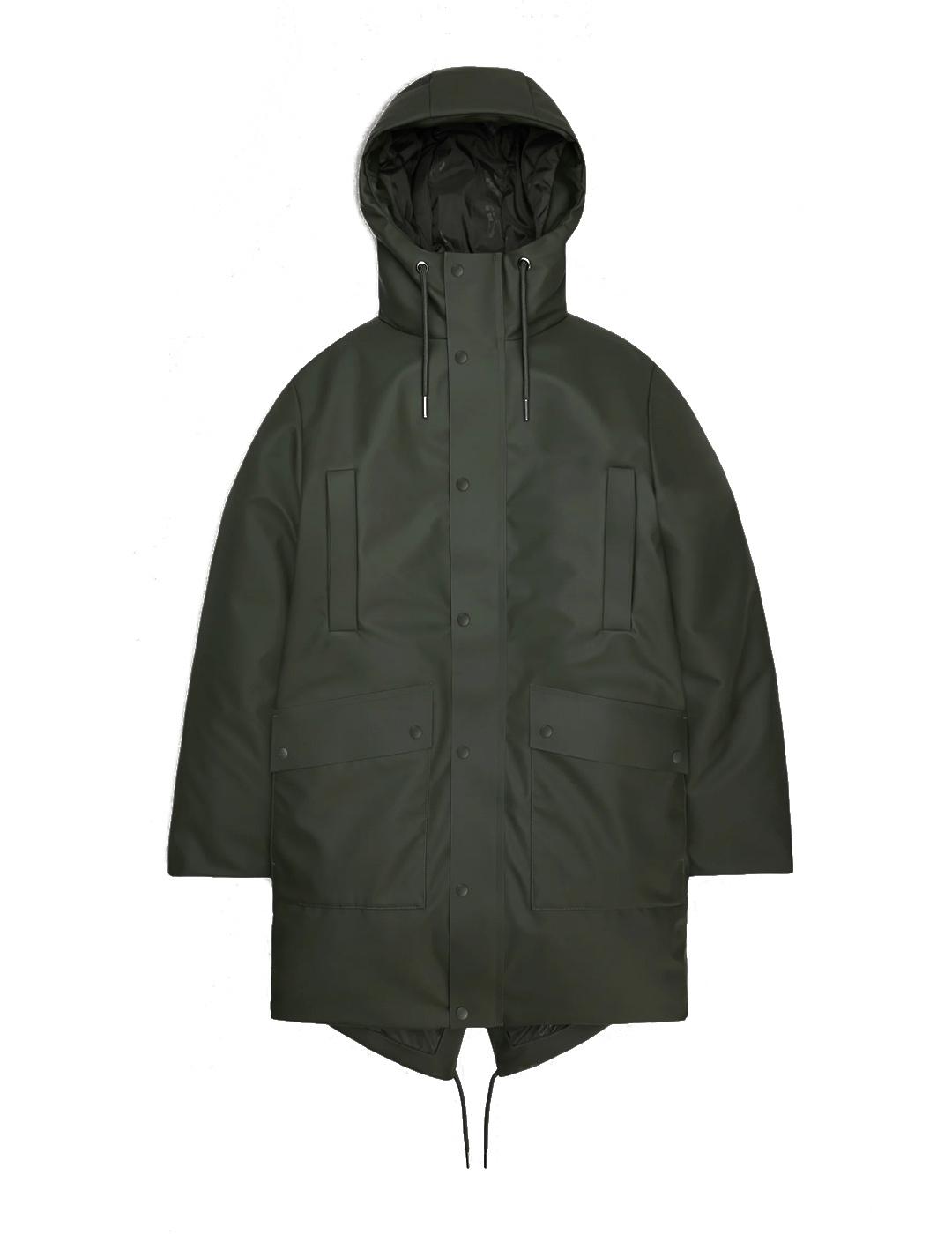  Rains Nome Long Parka Hombre Verde