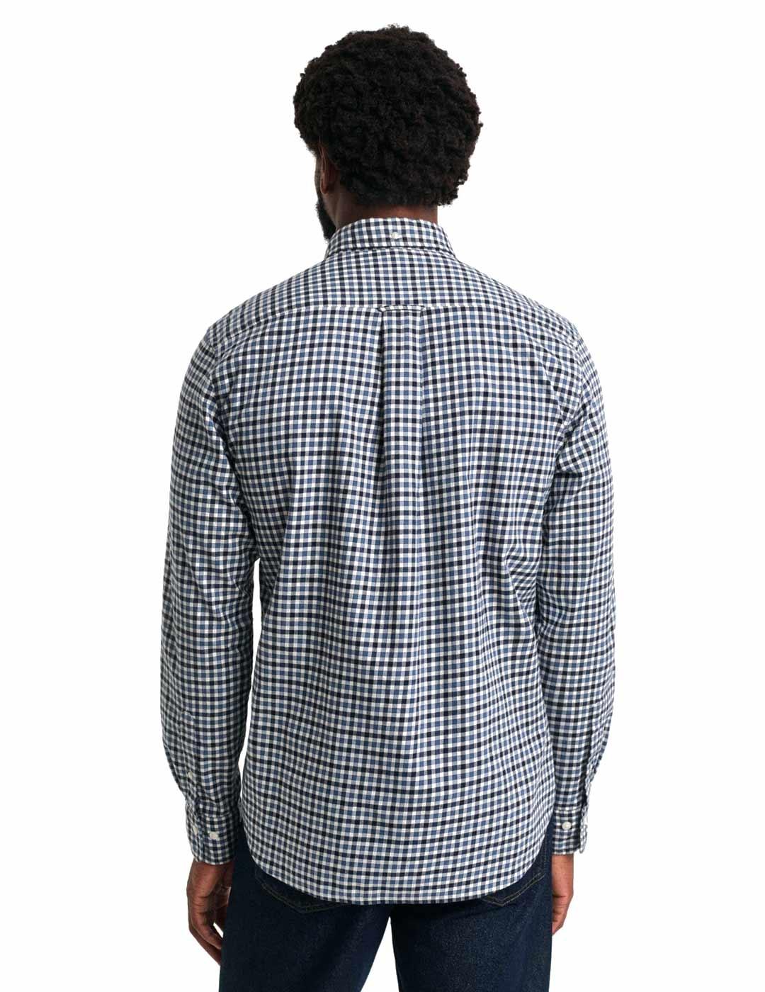 Gant Camisa Hombre Cuadro Vichy Azul