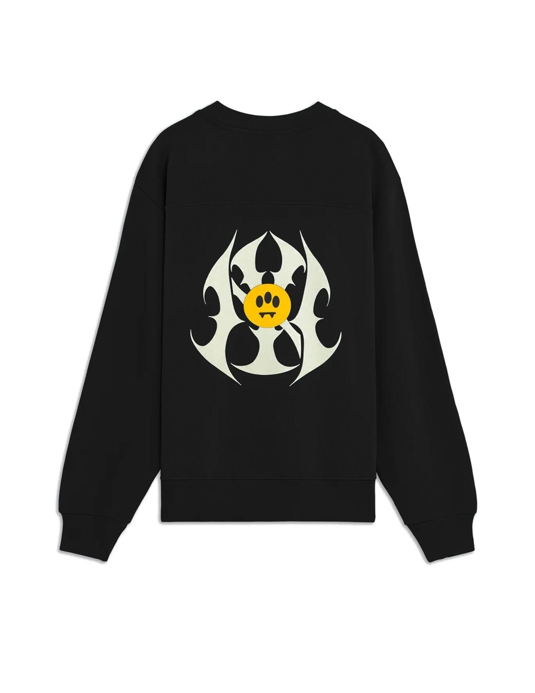 Barrow Estampado Gótico Sudadera Hombre Negra