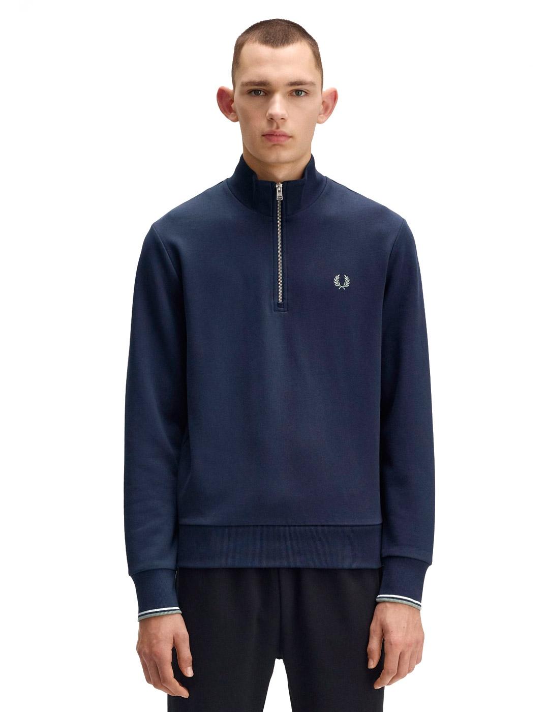 Fred Perry M3574 Sudadera Hombre Azul