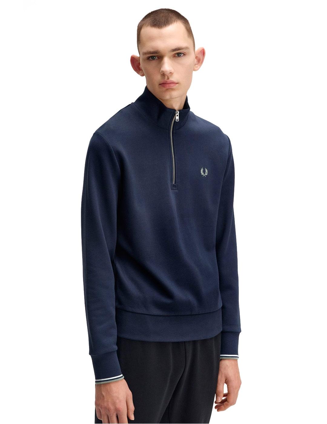 Fred Perry M3574 Sudadera Hombre Azul