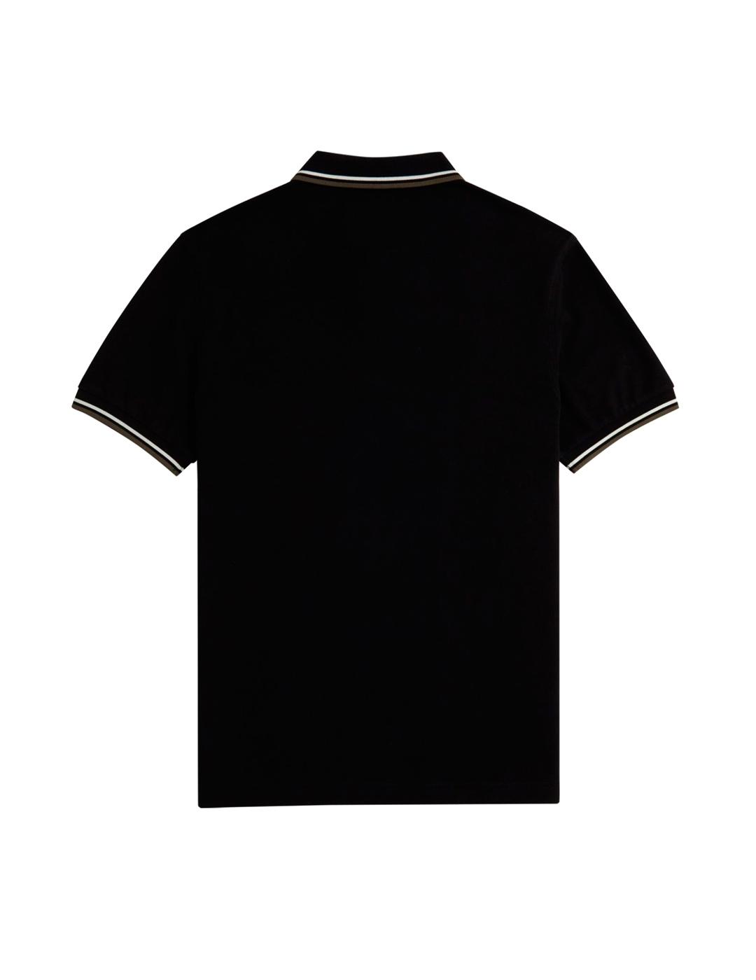 Fred Perry M3600 Polo Hombre Franjas Negro
